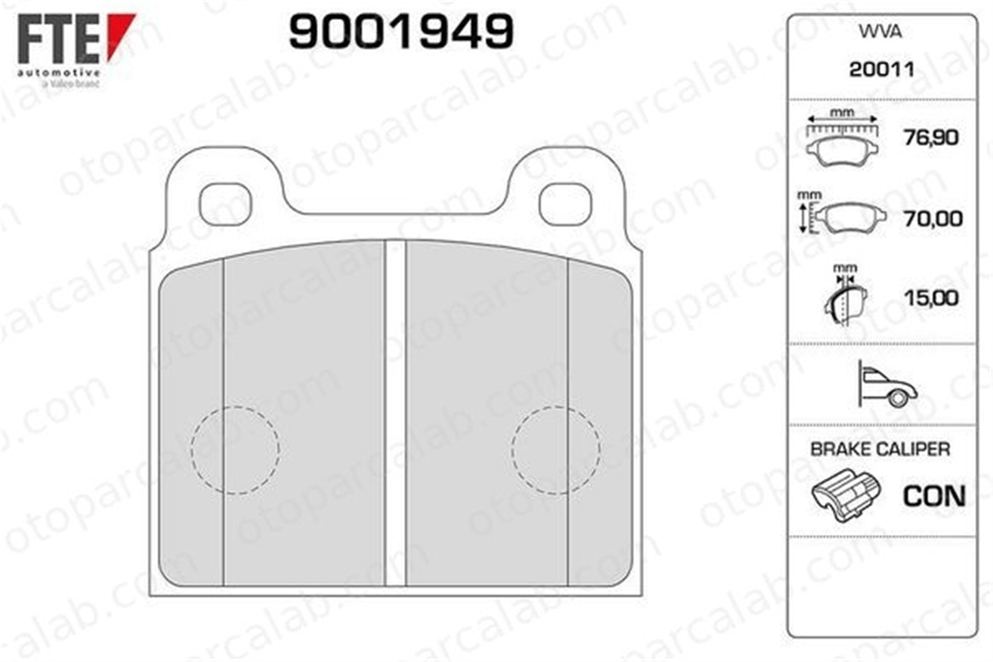 FTE 9001949 Fren Disk Balata Arka MERCEDES-BENZ /8 ALFA ROMEO SPIDER 1605687 1605924