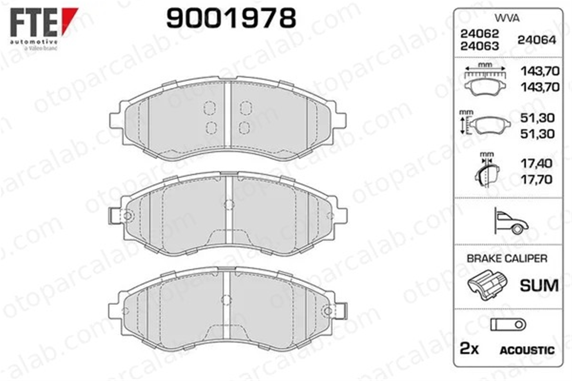FTE 9001978 Fren Disk Balata Ön DAEWOO LEGANZA CHEVROLET EPICA 96349059 96446742