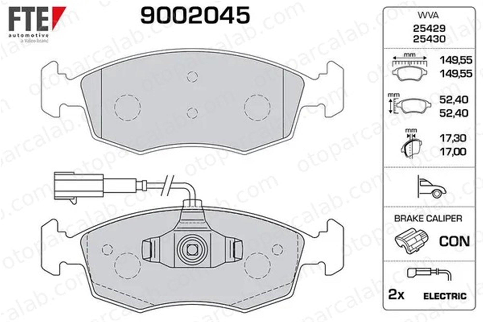 FTE 9002045 Fren Disk Balata Ön FIAT PUNTO PUNTO EVO 77365729 77365811