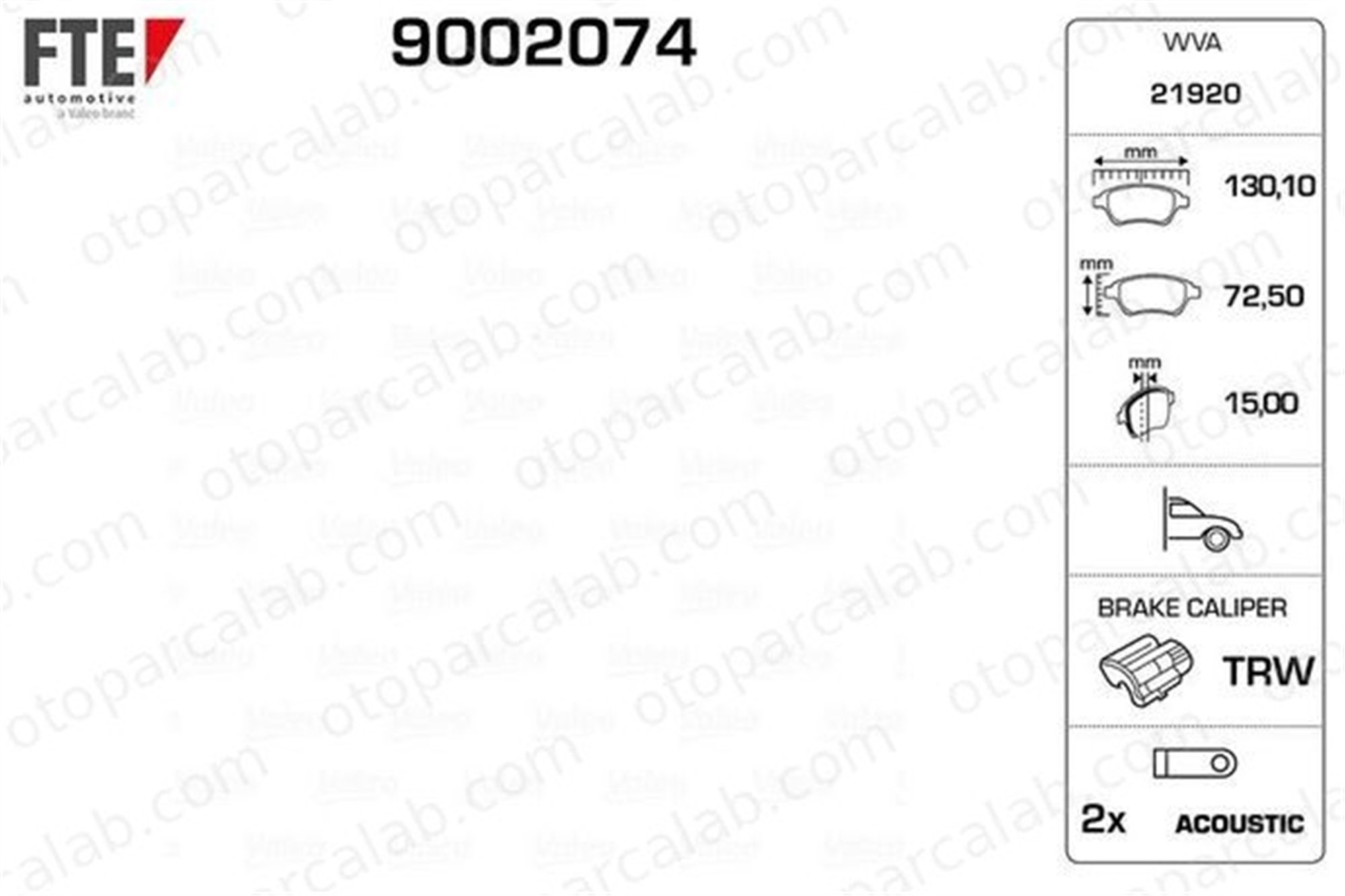 FTE 9002074 Fren Disk Balata Ön MITSUBISHI SPACE STAR MPV CARISMA 3345670 986424371