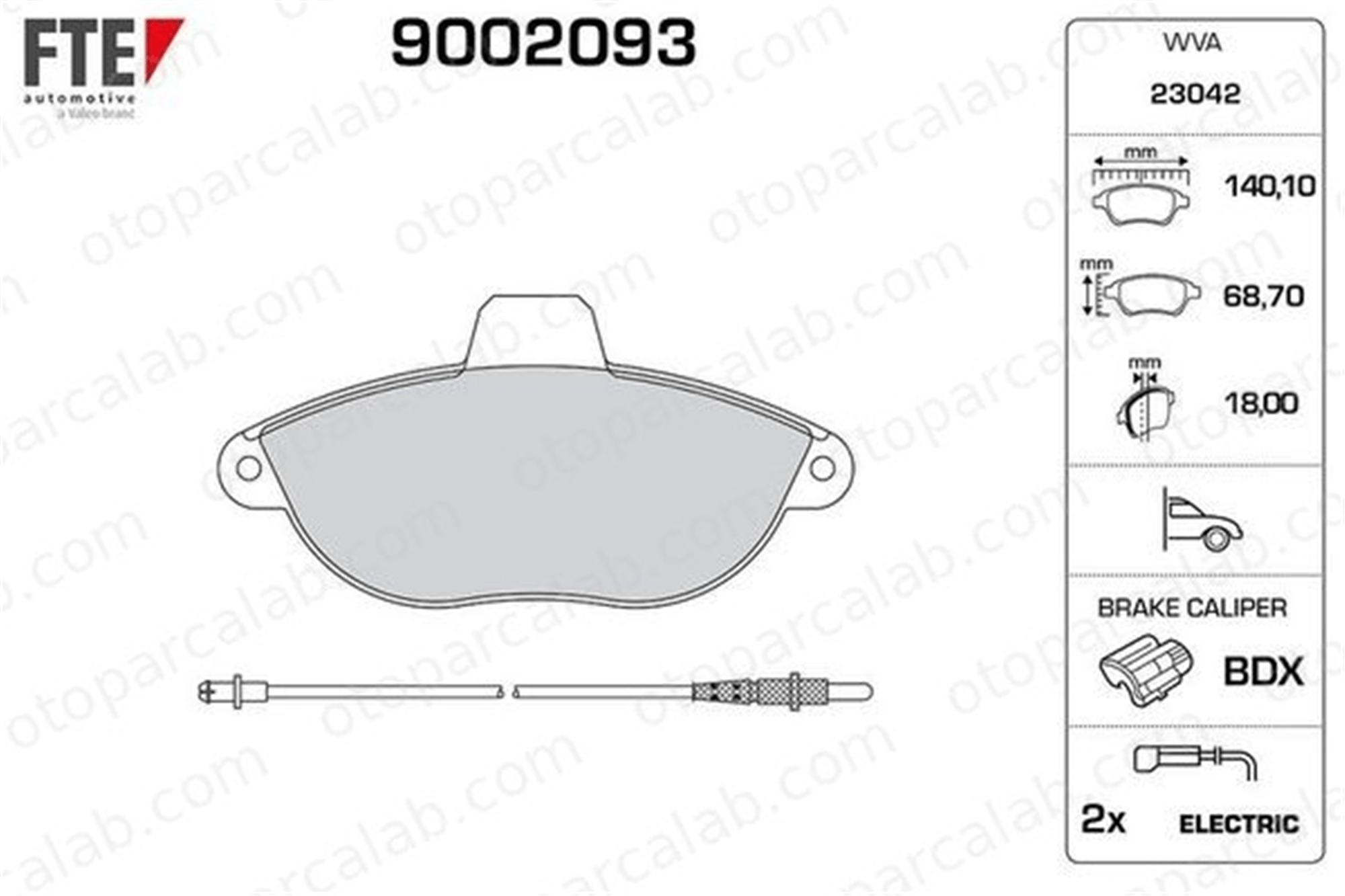 FTE 9002093 Fren Disk Balata Ön CITROËN JUMPY PEUGEOT EXPERT Panelvan/Van 425126 1617250580