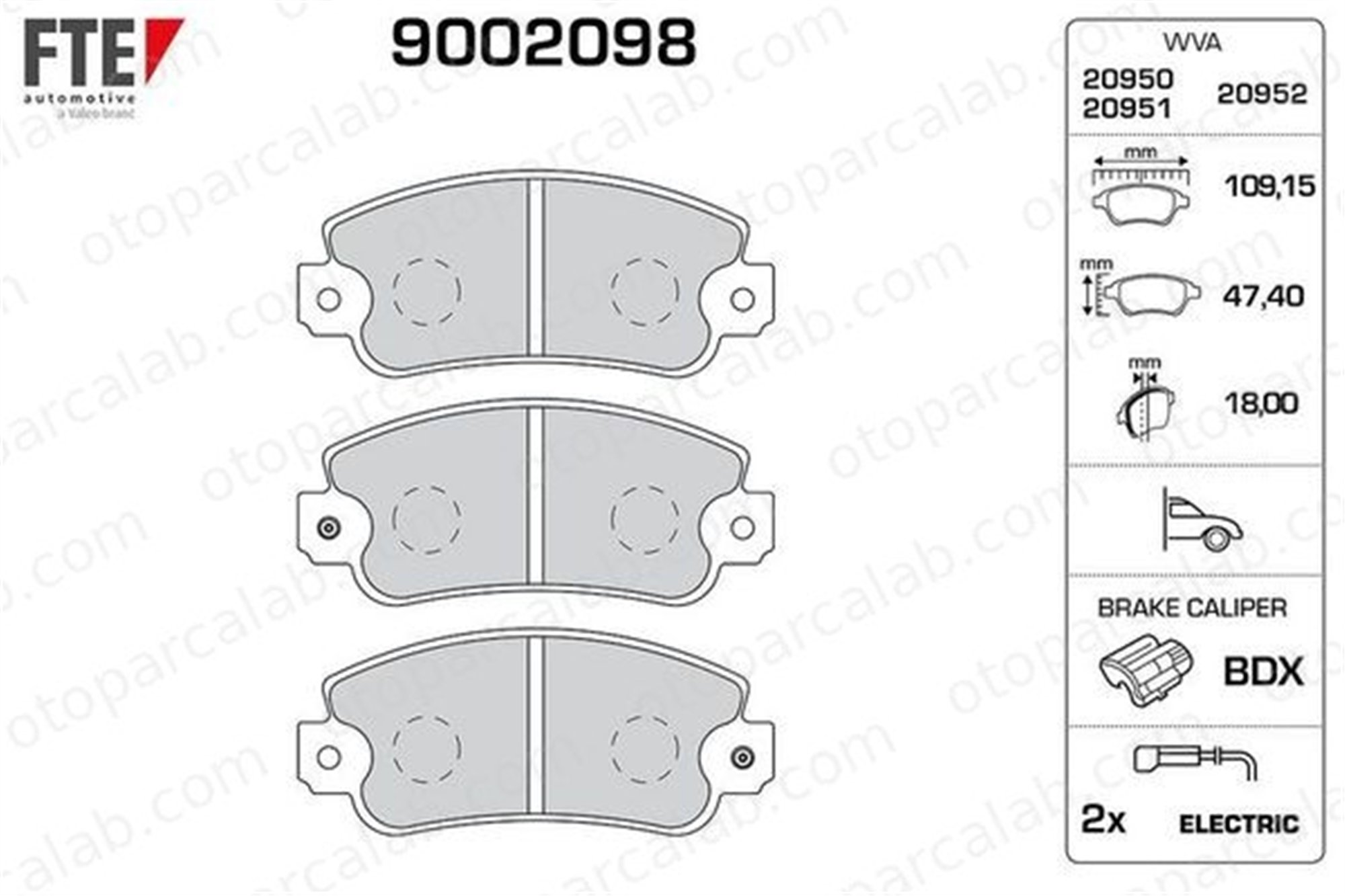 FTE 9002098 Fren Disk Balata Ön FIAT PANDA UNO 792589 792725