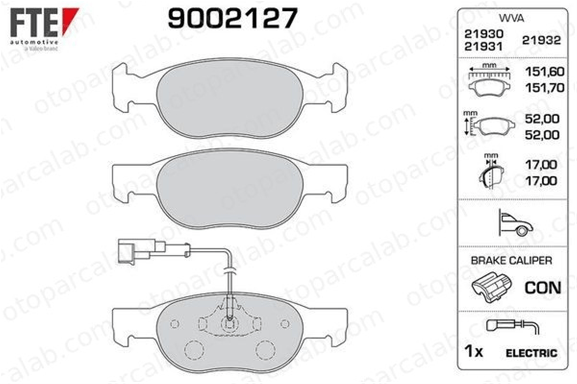 FTE 9002127 Fren Disk Balata Ön FIAT MAREA BRAVA 71752989 9950713