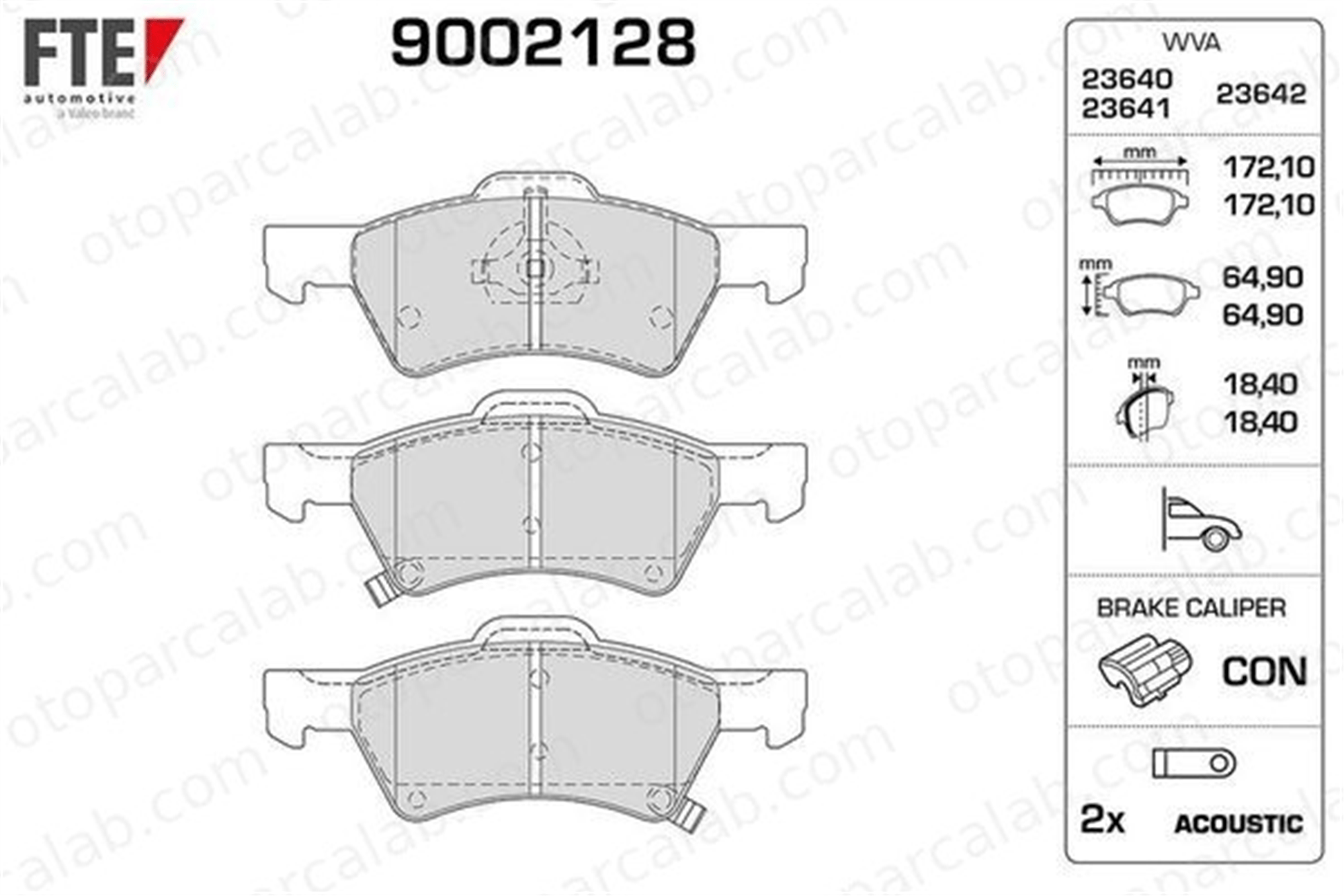 FTE 9002128 Fren Disk Balata Ön CHRYSLER VOYAGER IV DODGE CARAVAN 5019803AA 5019804AA