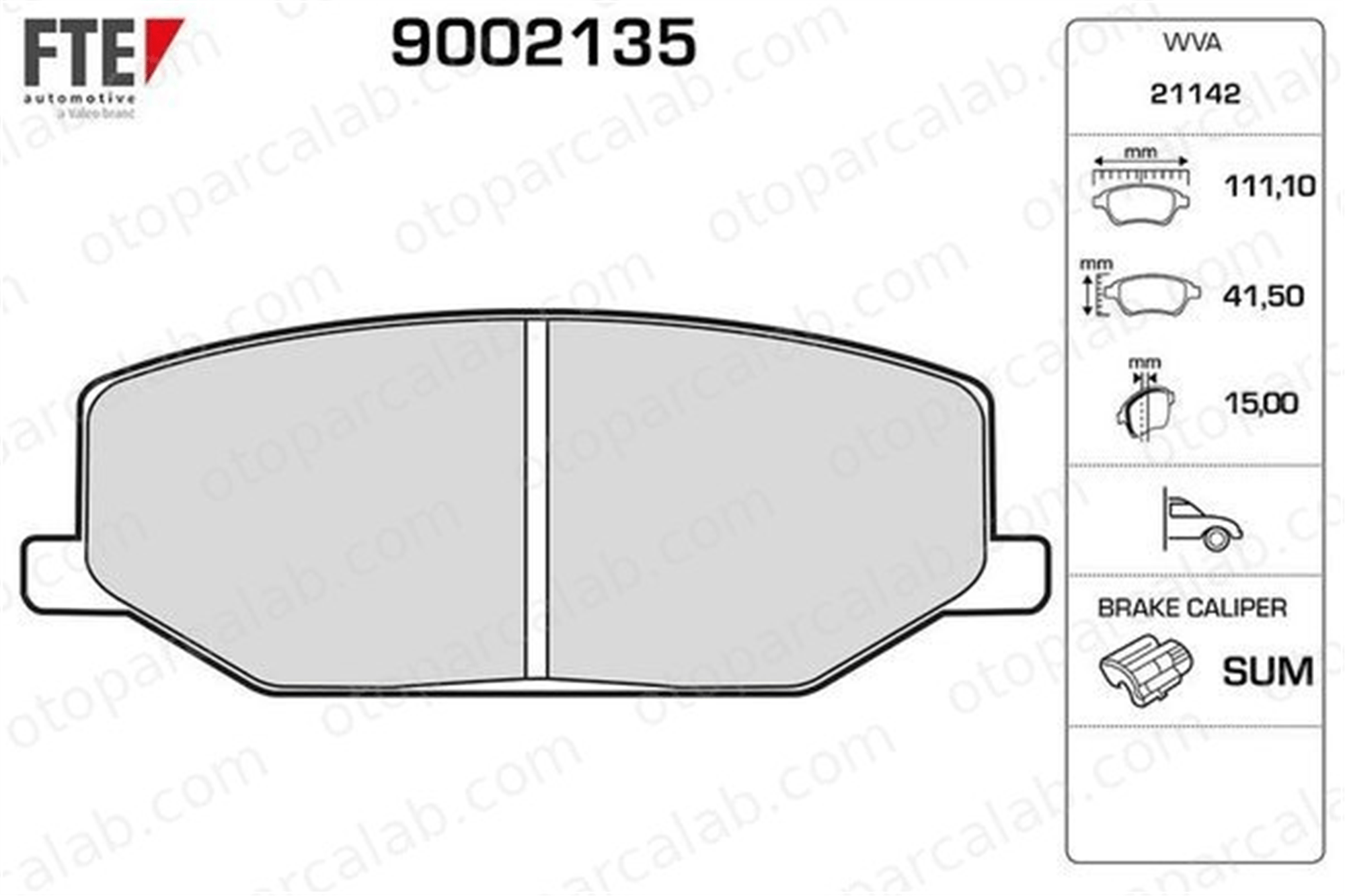 FTE 9002135 Fren Disk Balata Ön SUZUKI JIMNY SUV SAMURAI SUV 55200 81A10