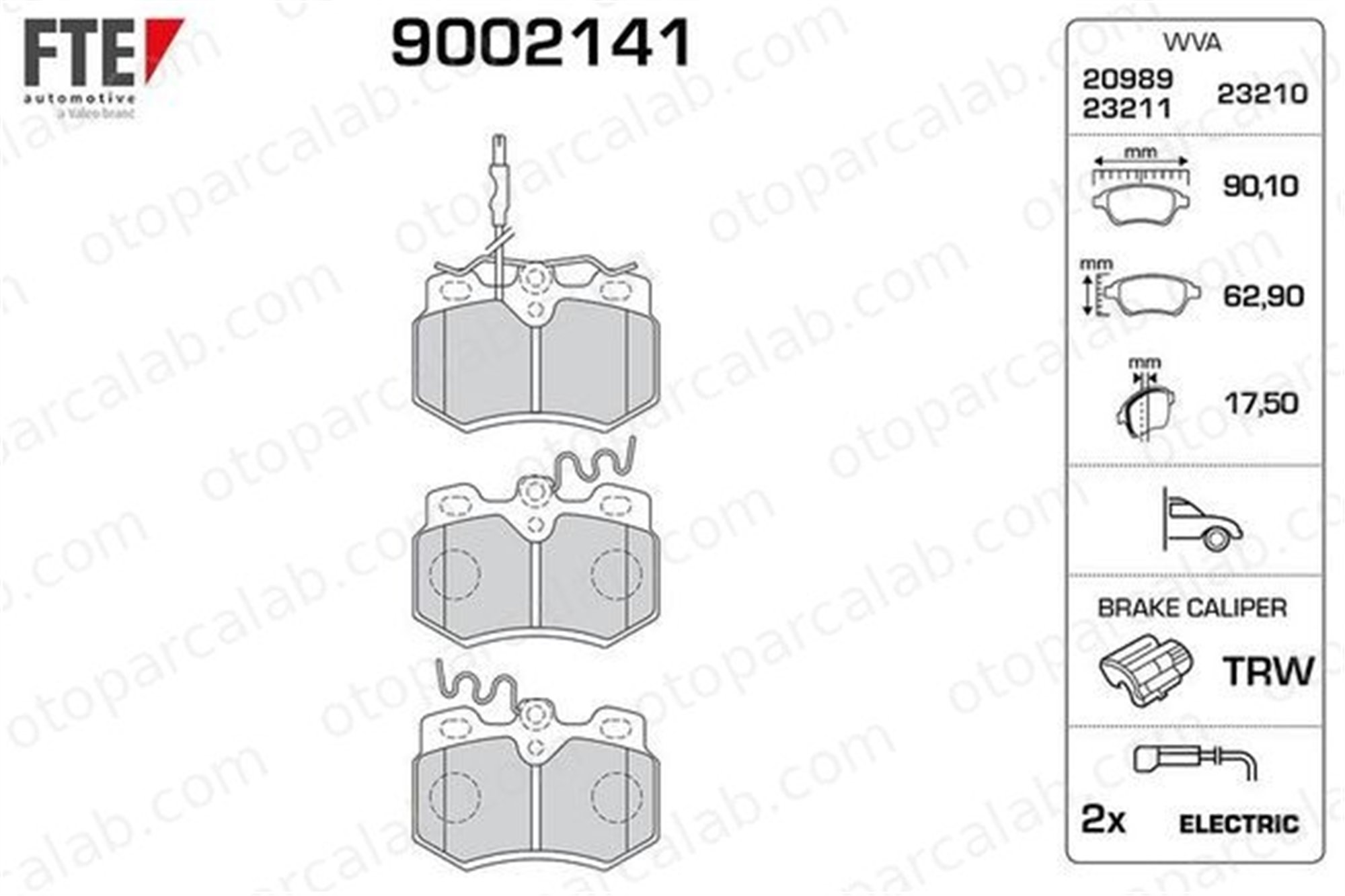 FTE 9002141 Fren Disk Balata Ön PEUGEOT 205 II 309 I 425037 425039