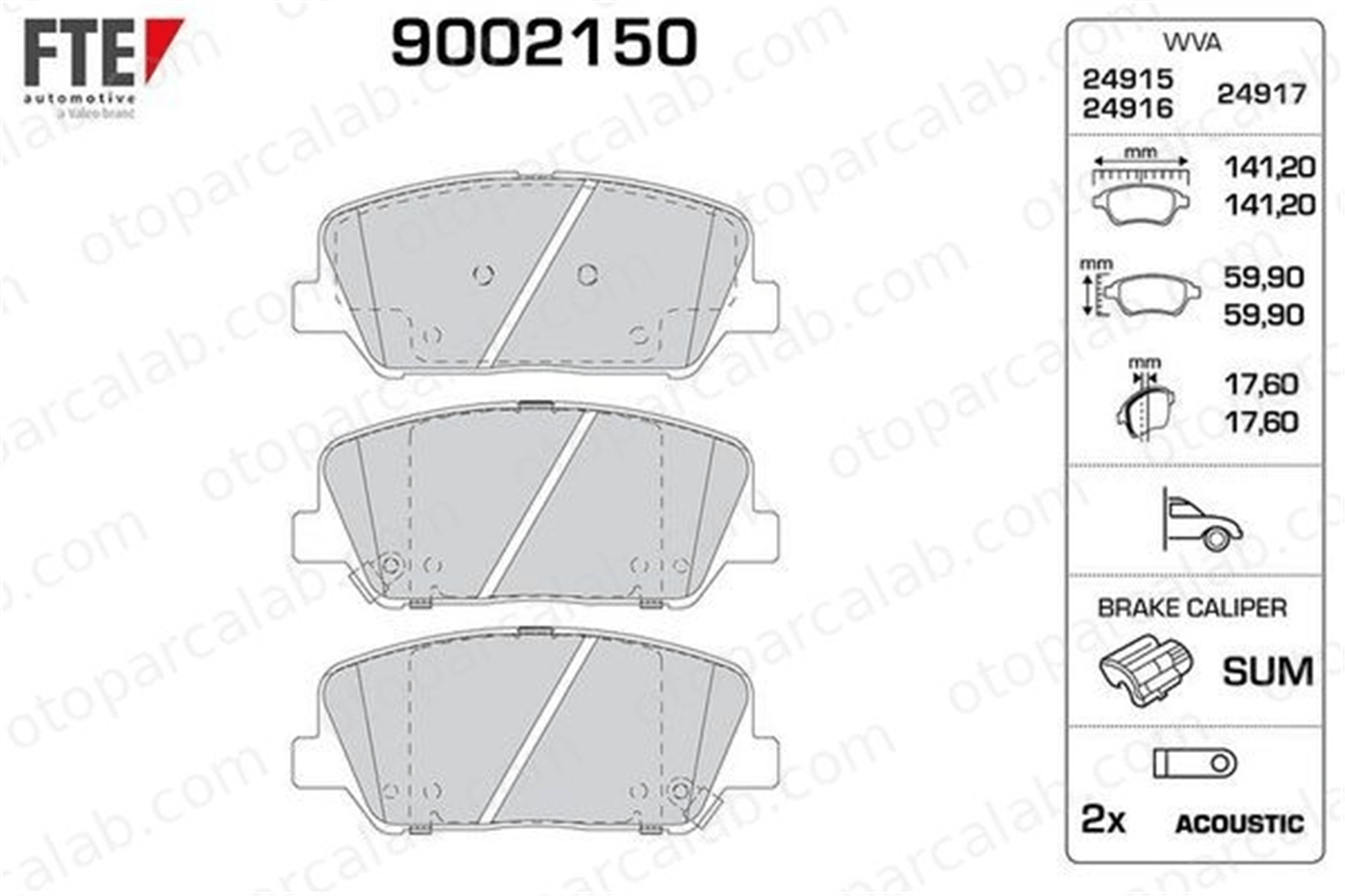 FTE 9002150 Fren Disk Balata Ön HYUNDAI i30 i30 Station wagon 581012MA00 581012MA90