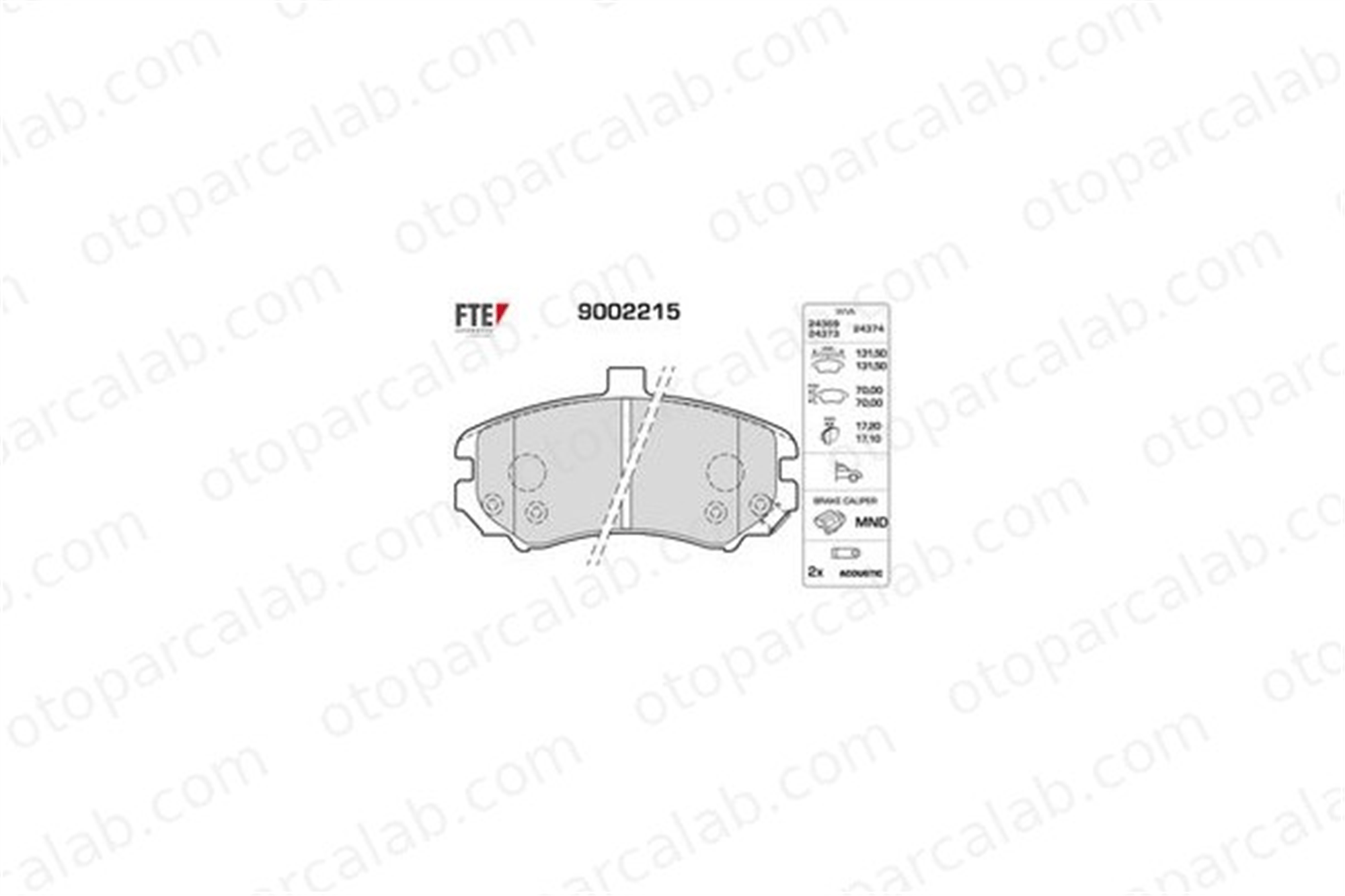 FTE 9002215 Fren Disk Balata Ön HYUNDAI ELANTRA III ELANTRA III Sedan 581012DA50