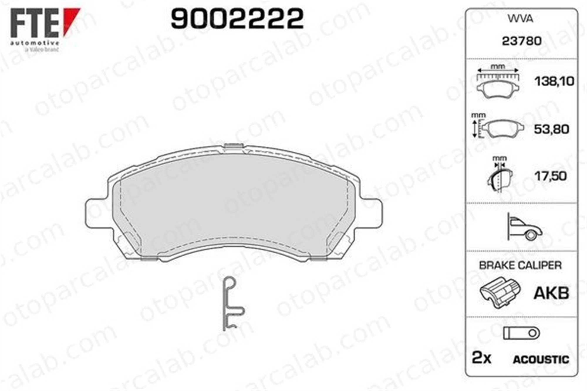 FTE 9002222 Fren Disk Balata Ön SUBARU IMPREZA Station wagon IMPREZA Sedan 26296AC010 26296AC011