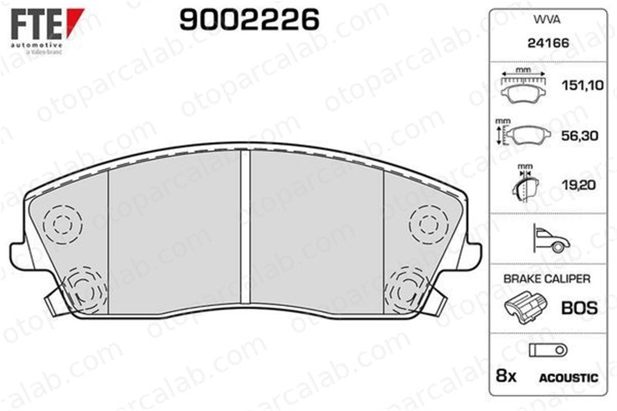 FTE 9002226 Fren Disk Balata Ön CHRYSLER 300C Touring 300C 51425555AA 5142555AA