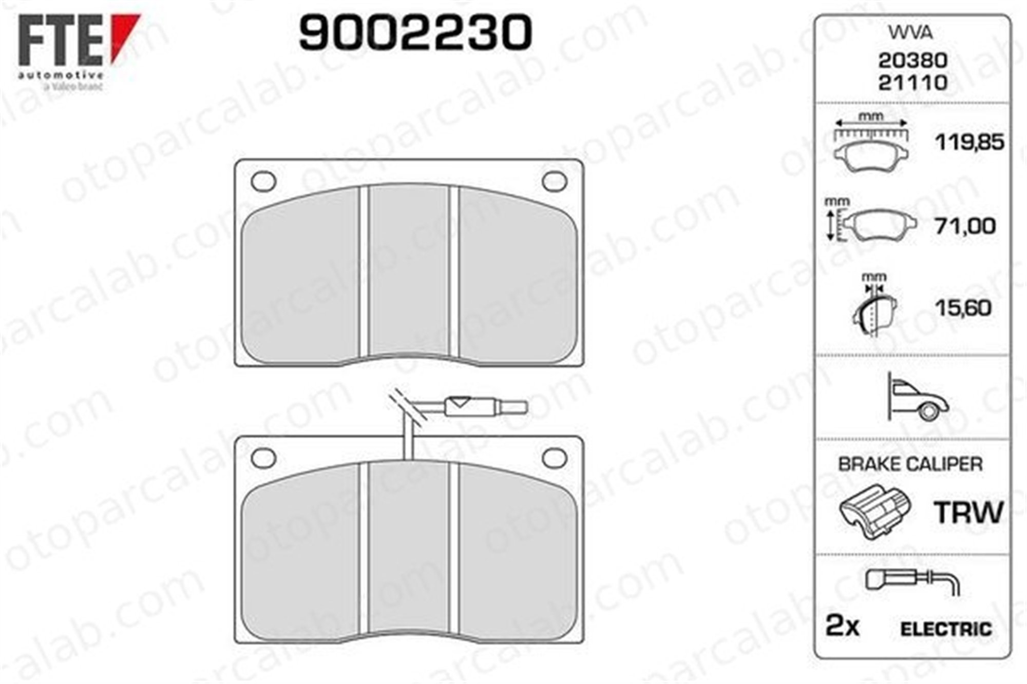 FTE 9002230 Fren Disk Balata Ön RENAULT MASTER I Panelvan/Van MASTER I Platform şasi 5001000478 7701201622