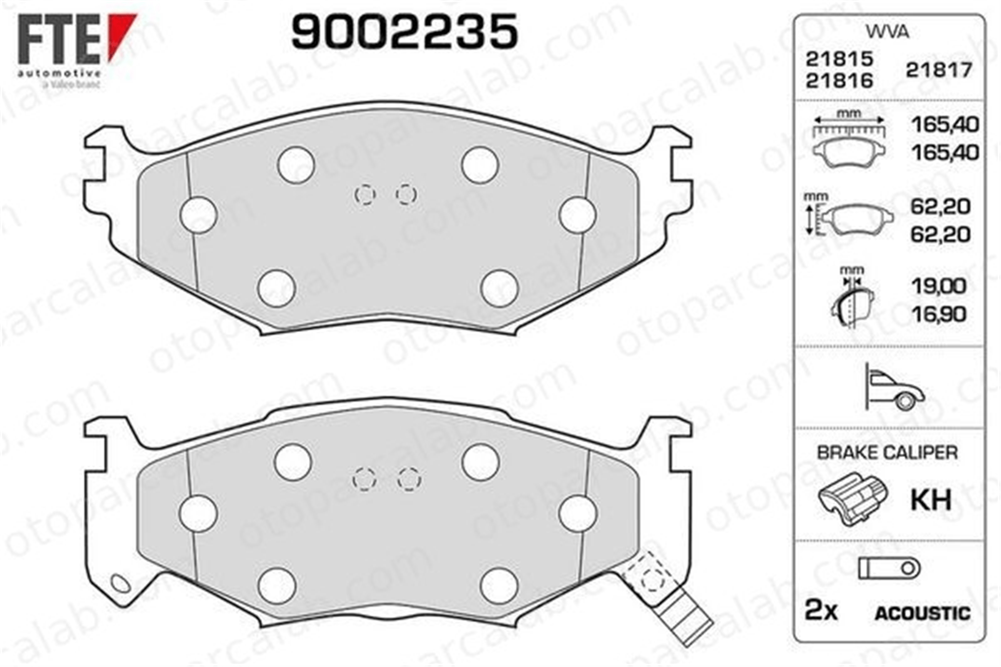 FTE 9002235 Fren Disk Balata Ön CHRYSLER VOYAGER II LE BARON Cabrio 4383928 4383934