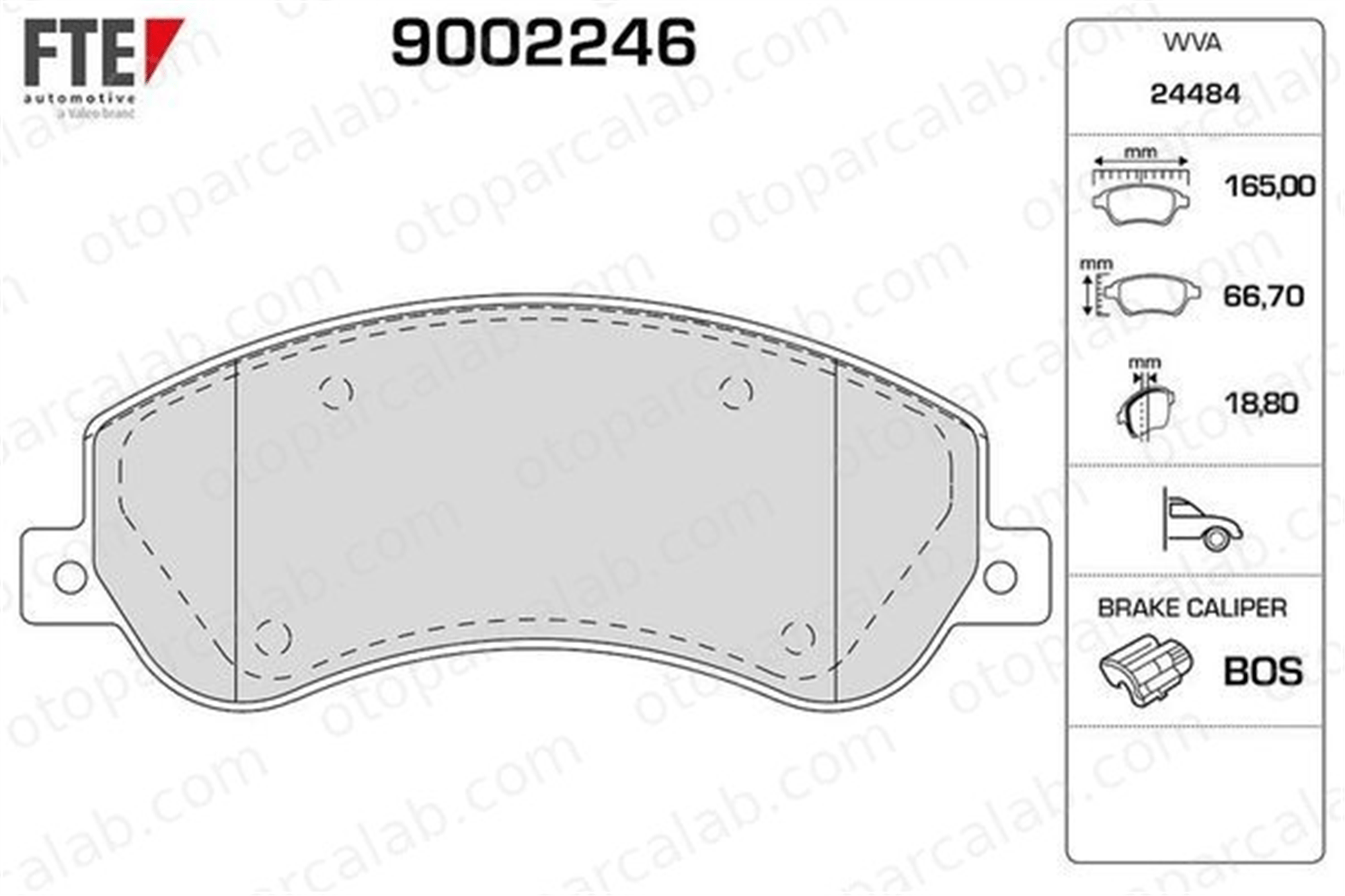 FTE 9002246 Fren Disk Balata Ön VW AMAROK AMAROK Platform şasi 2H0698151A 2H0698151
