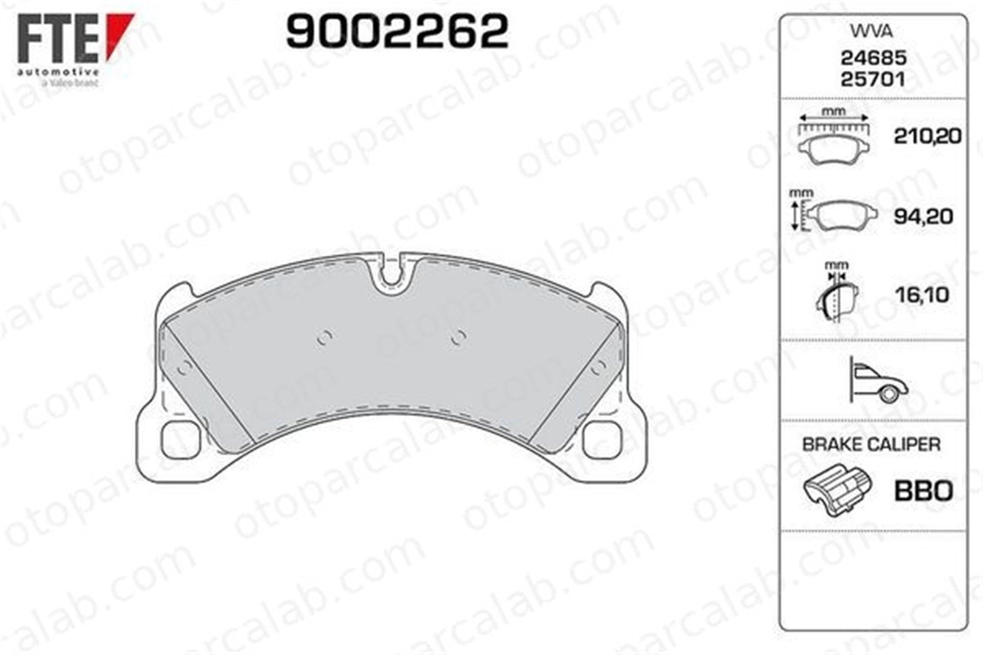 FTE 9002262 Fren Disk Balata Ön PORSCHE CAYENNE VW TOUAREG 95535193970 7P0698151B