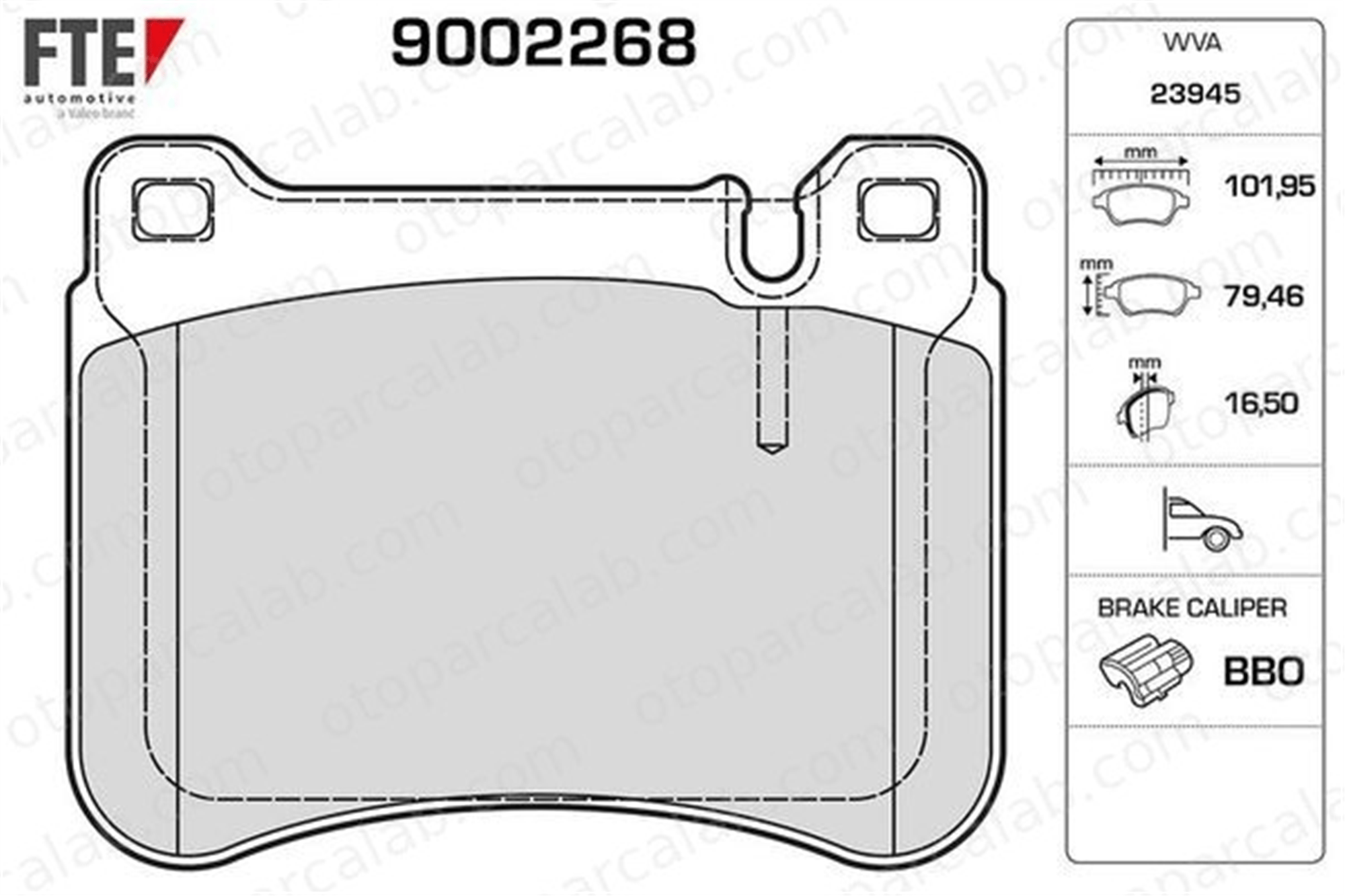 FTE 9002268 Fren Disk Balata Ön MERCEDES-BENZ C-SERISI T-Model C-SERISI 44205120 0044205120