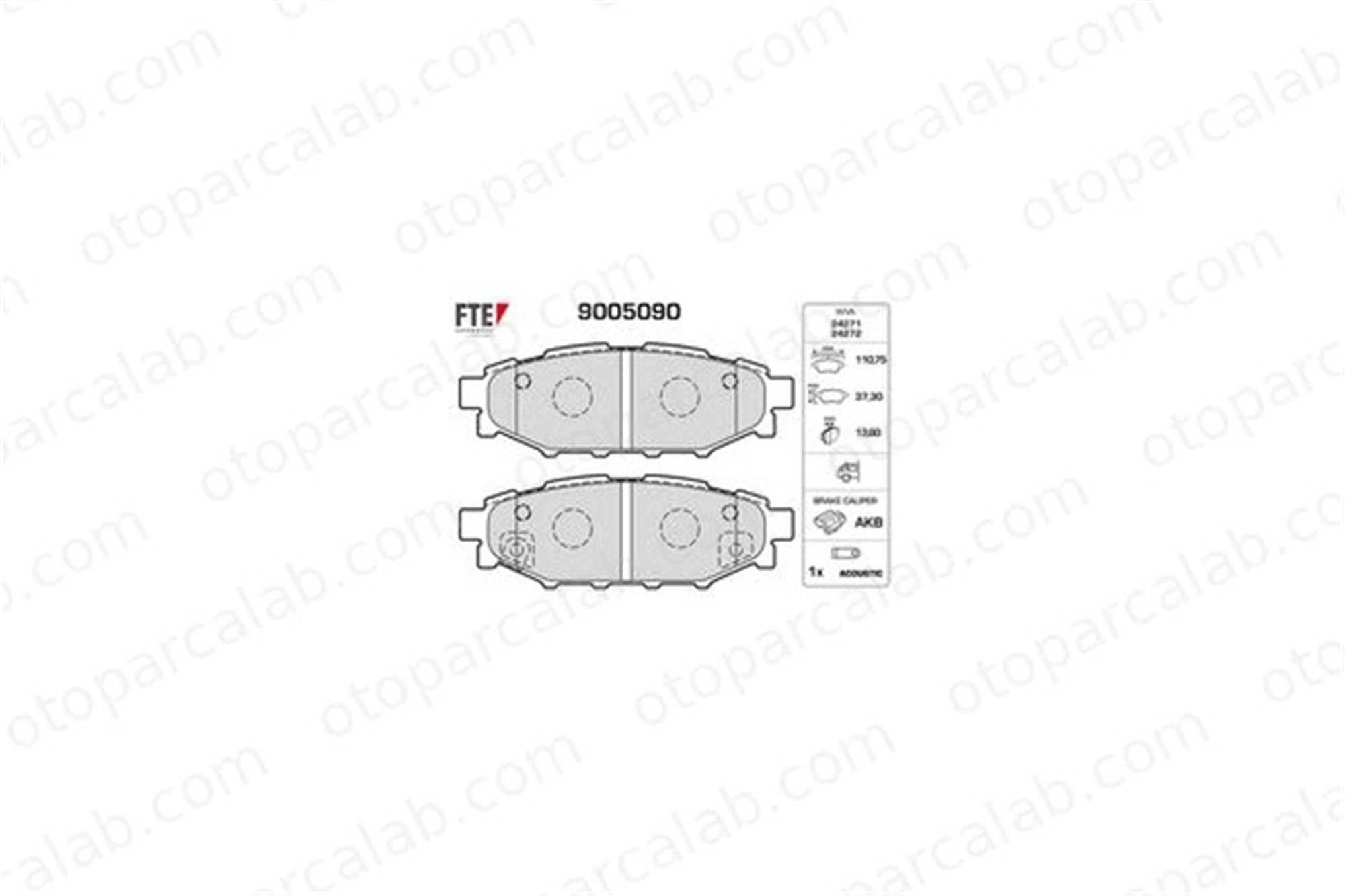 FTE 9005090 Fren Disk Balata Arka SUBARU IMPREZA Hatchback OUTBACK 26696AG031 26696AG051