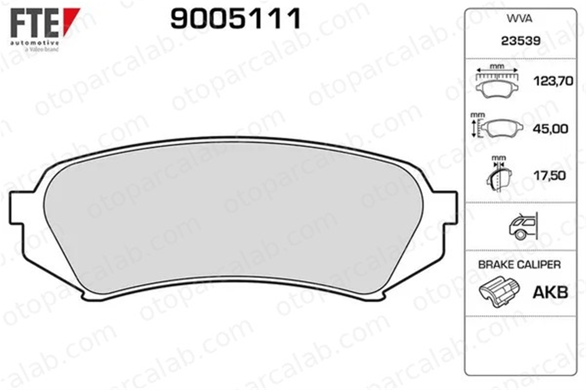 FTE 9005111 Fren Disk Balata Arka TOYOTA LAND CRUISER 100 LEXUS LX 446660070 04466-60070