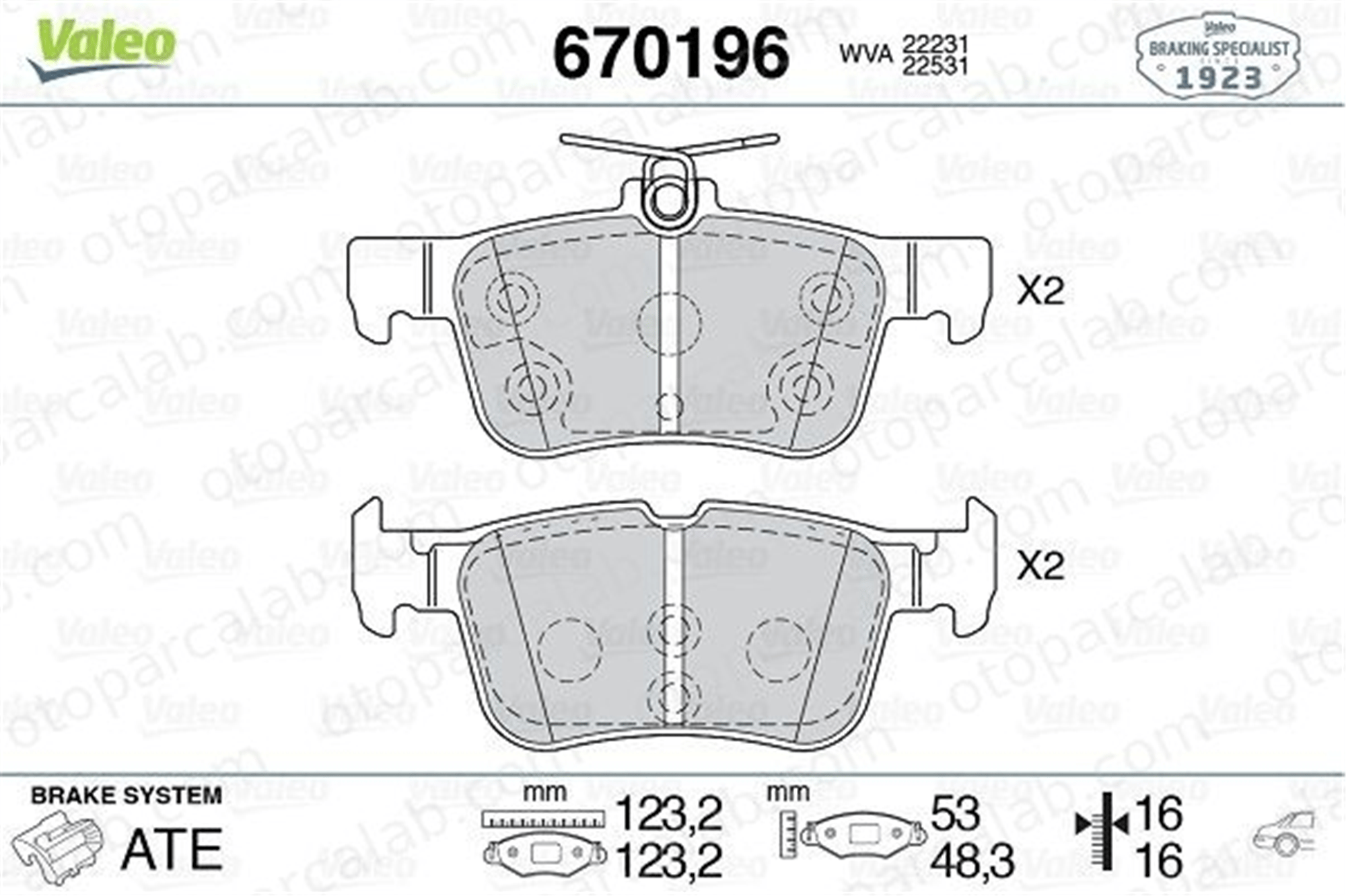 FTE 9005132 Fren Disk Balata Arka FORD KUGA II MONDEO V Turnier LX612M007BEA 43022TBAA02