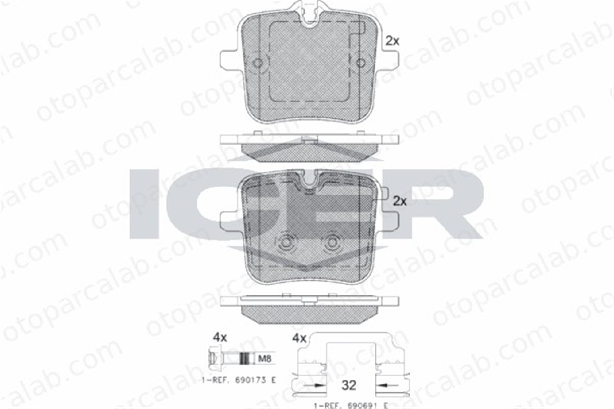 FTE 9005151 Fren Disk Balata Arka BMW X5 X6 34208092823 34216885362