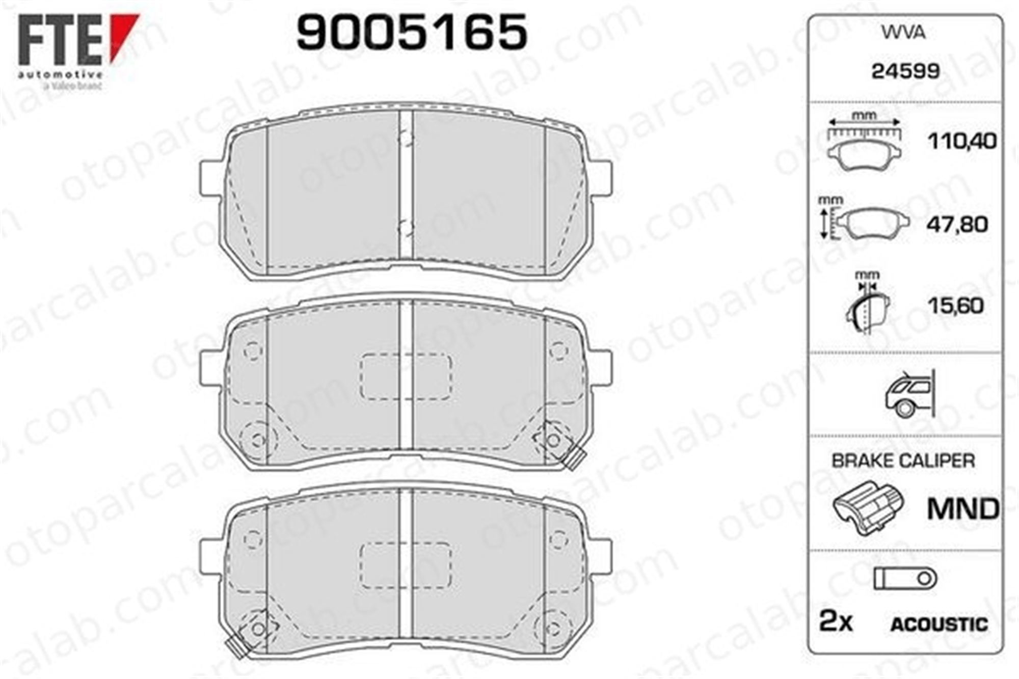 FTE 9005165 Fren Disk Balata Arka KIA CARNIVAL / GRAND CARNIVAL III HYUNDAI H-1 Cargo 583023JA00 583023JA50