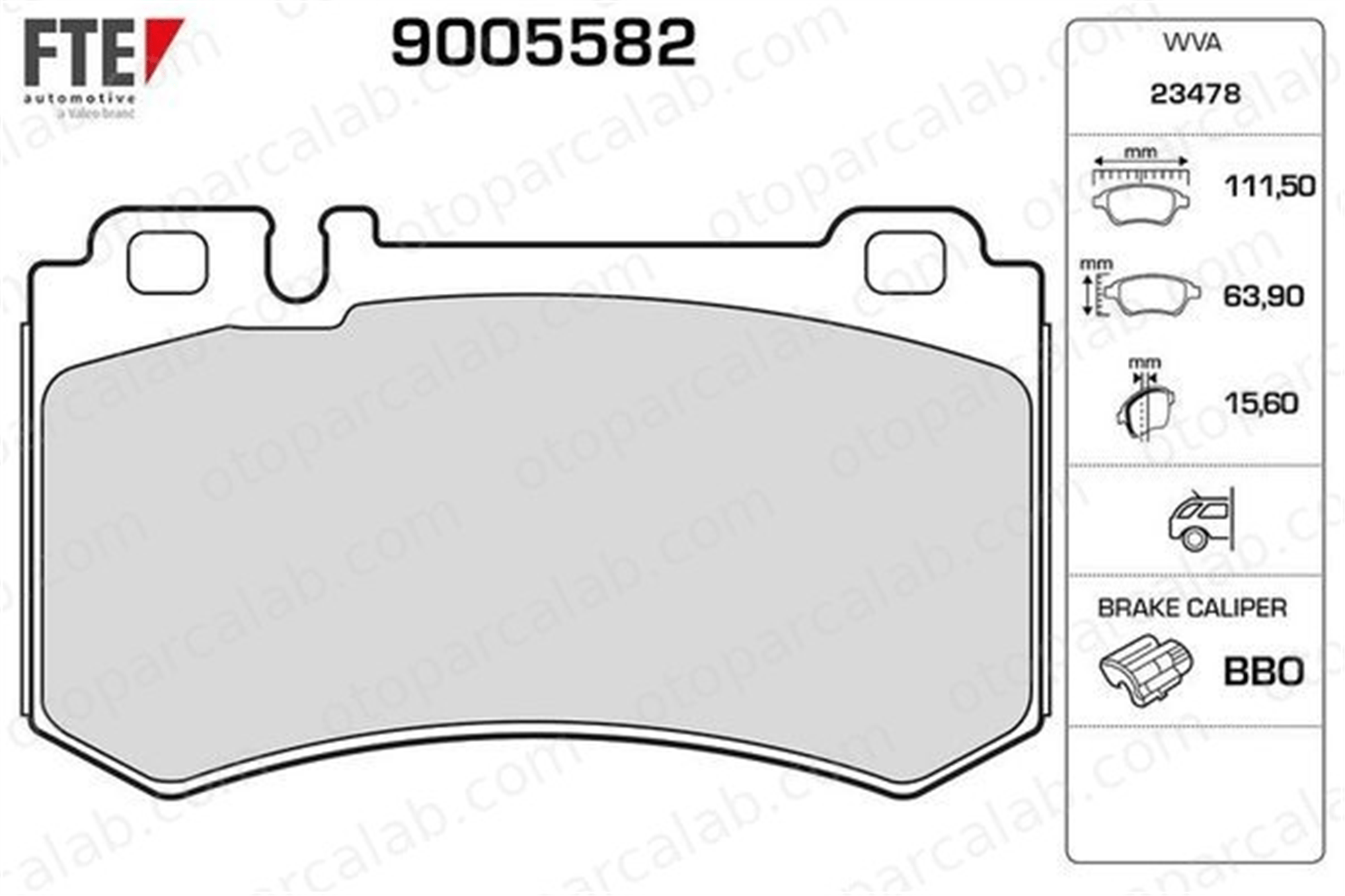 FTE 9005582 Fren Disk Balata Ön MERCEDES-BENZ SL S-SERISI 34200620 34201920