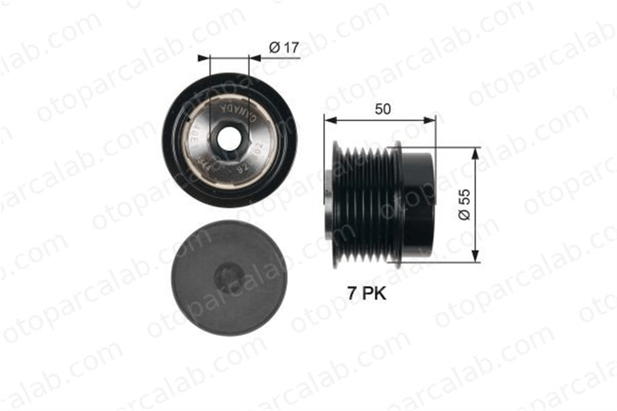 GATES OAP7017 Alternatör Kasnağı TOYOTA CAMRY Sedan PREVIA II 274150W040 274150W042