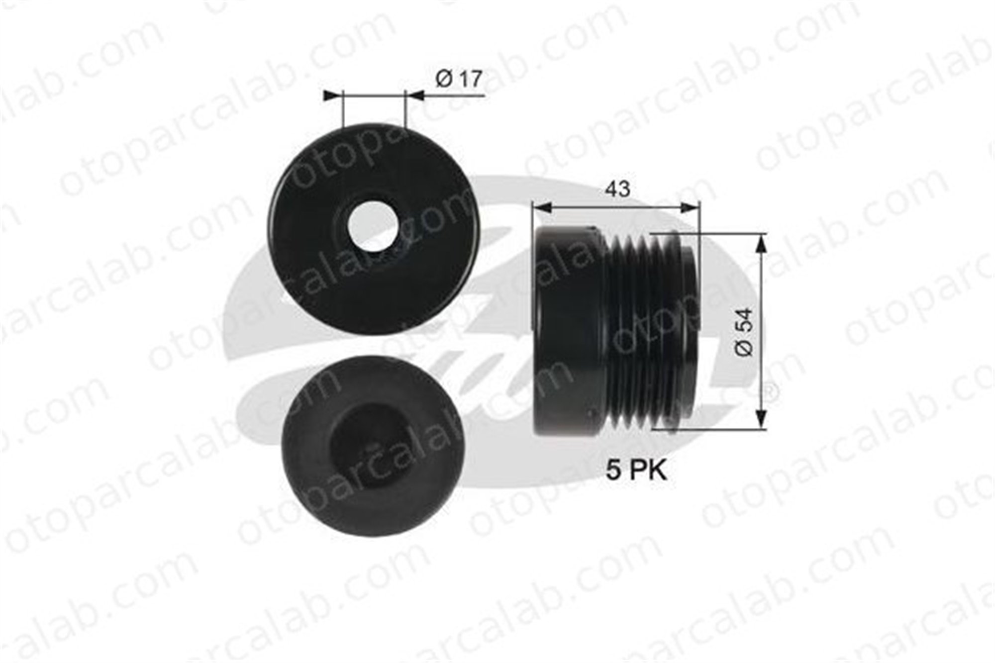 GATES OAP7031 Alternatör Kasnağı OPEL ASTRA G Station wagon ZAFIRA A MPV 93170214 9195337