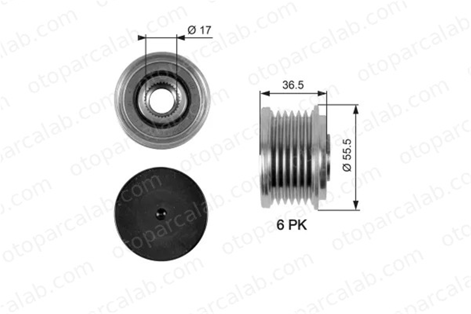 GATES OAP7049 Alternatör Kasnağı MERCEDES-BENZ C-SERISI E-SERISI A6111550415 6111500360