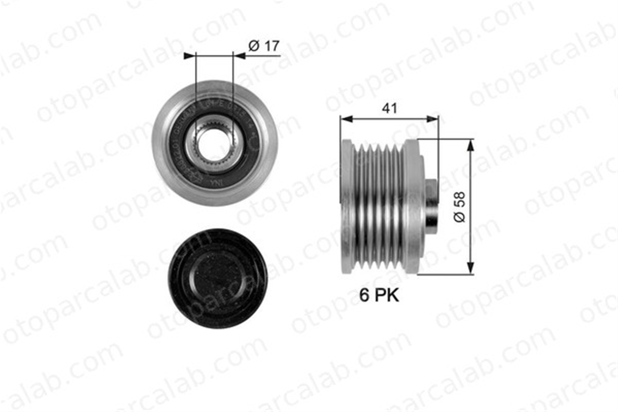 GATES OAP7052 Alternatör Kasnağı FIAT BRAVO II ALFA ROMEO 159 Sportwagon 77363948 77364725