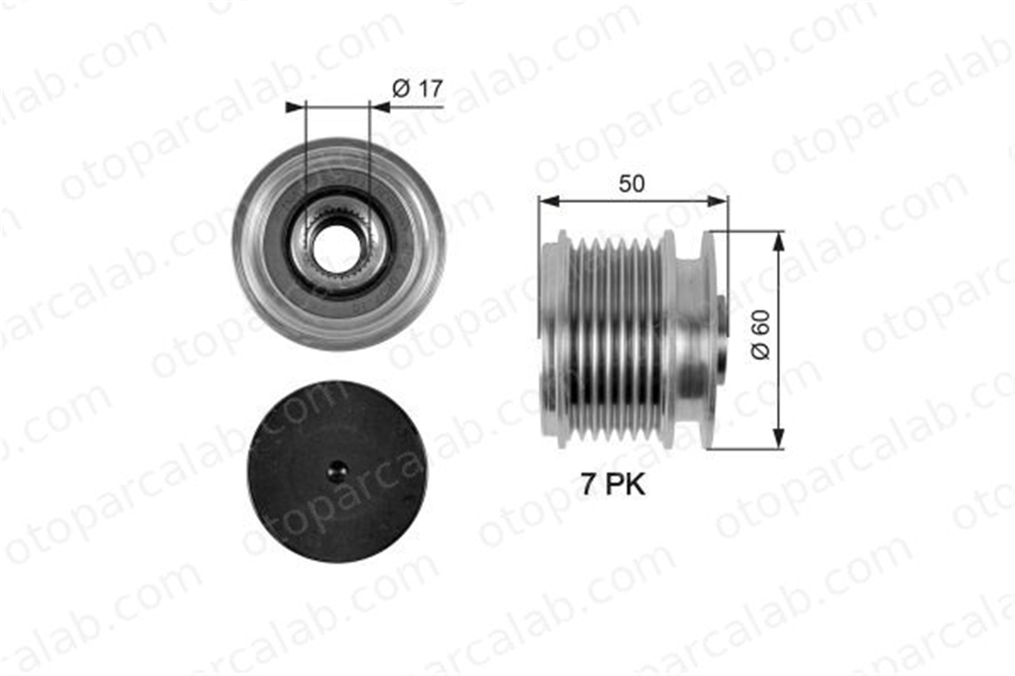 GATES OAP7058 Alternatör Kasnağı MERCEDES-BENZ C-SERISI C-SERISI T-Model 2711550215 A2711550215