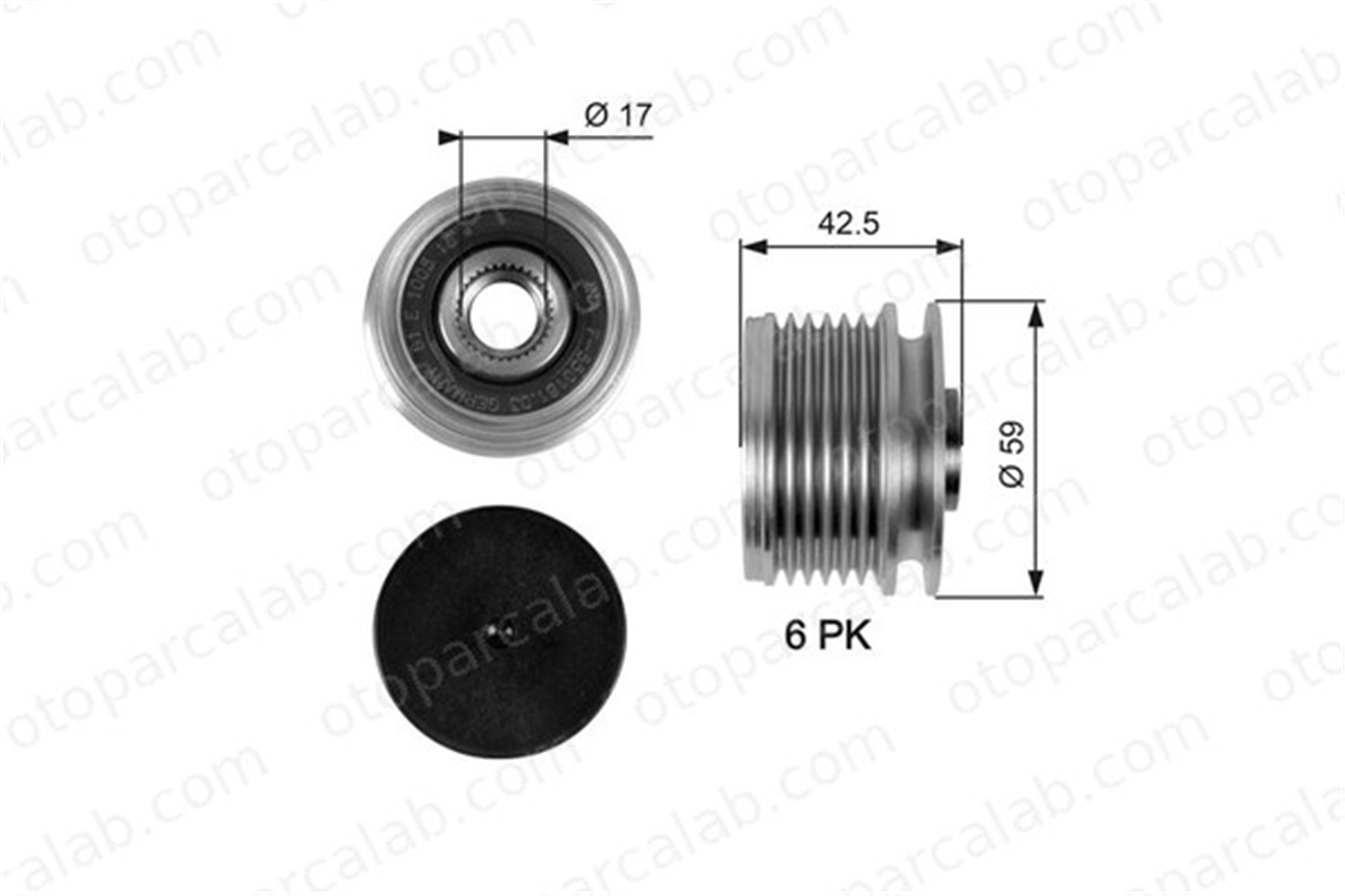 GATES OAP7106 Alternatör Kasnağı DACIA DUSTER RENAULT KANGOO Express 7700110616 6E903119K