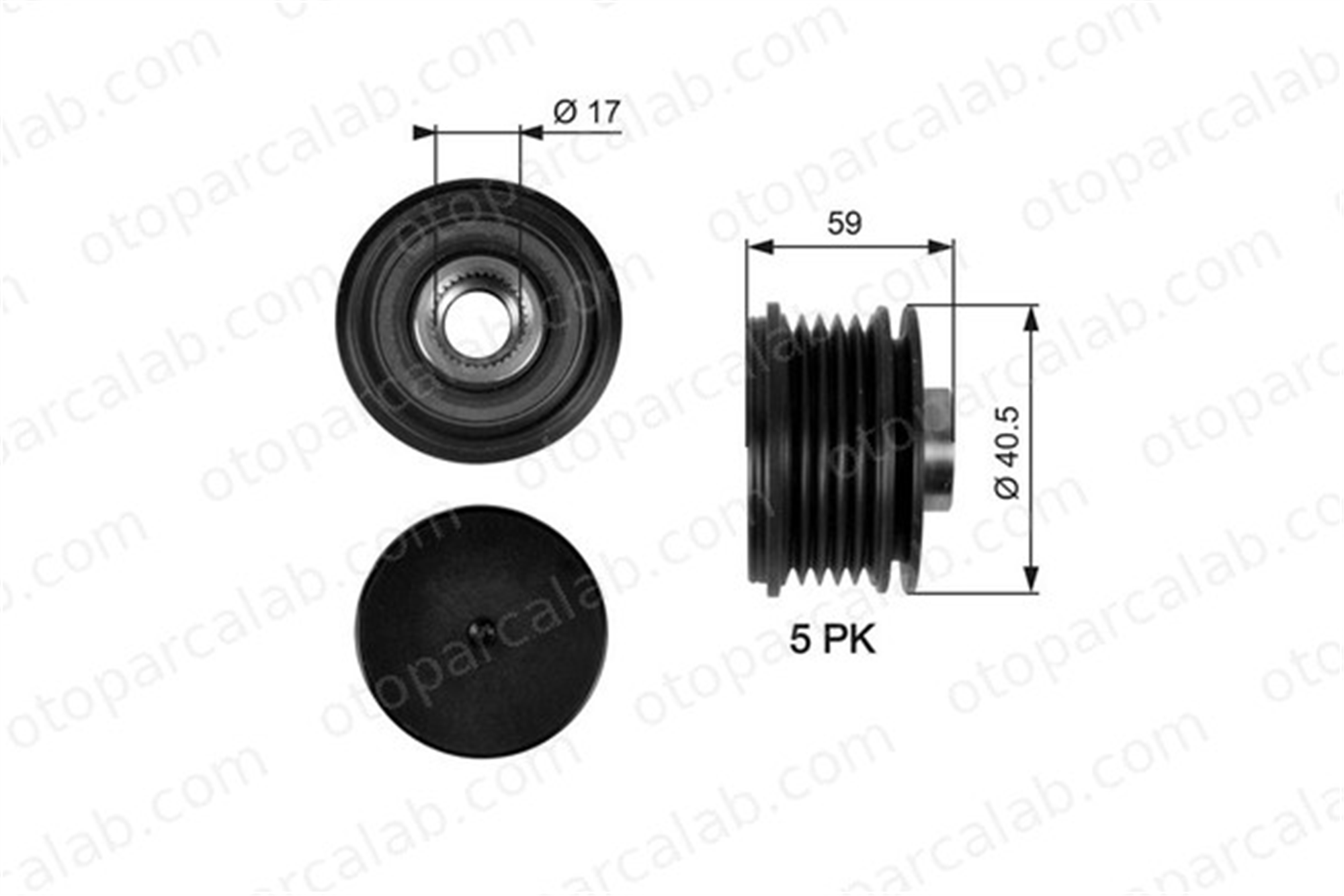 GATES OAP7107 Alternatör Kasnağı RENAULT CLIO II KANGOO 8200399801