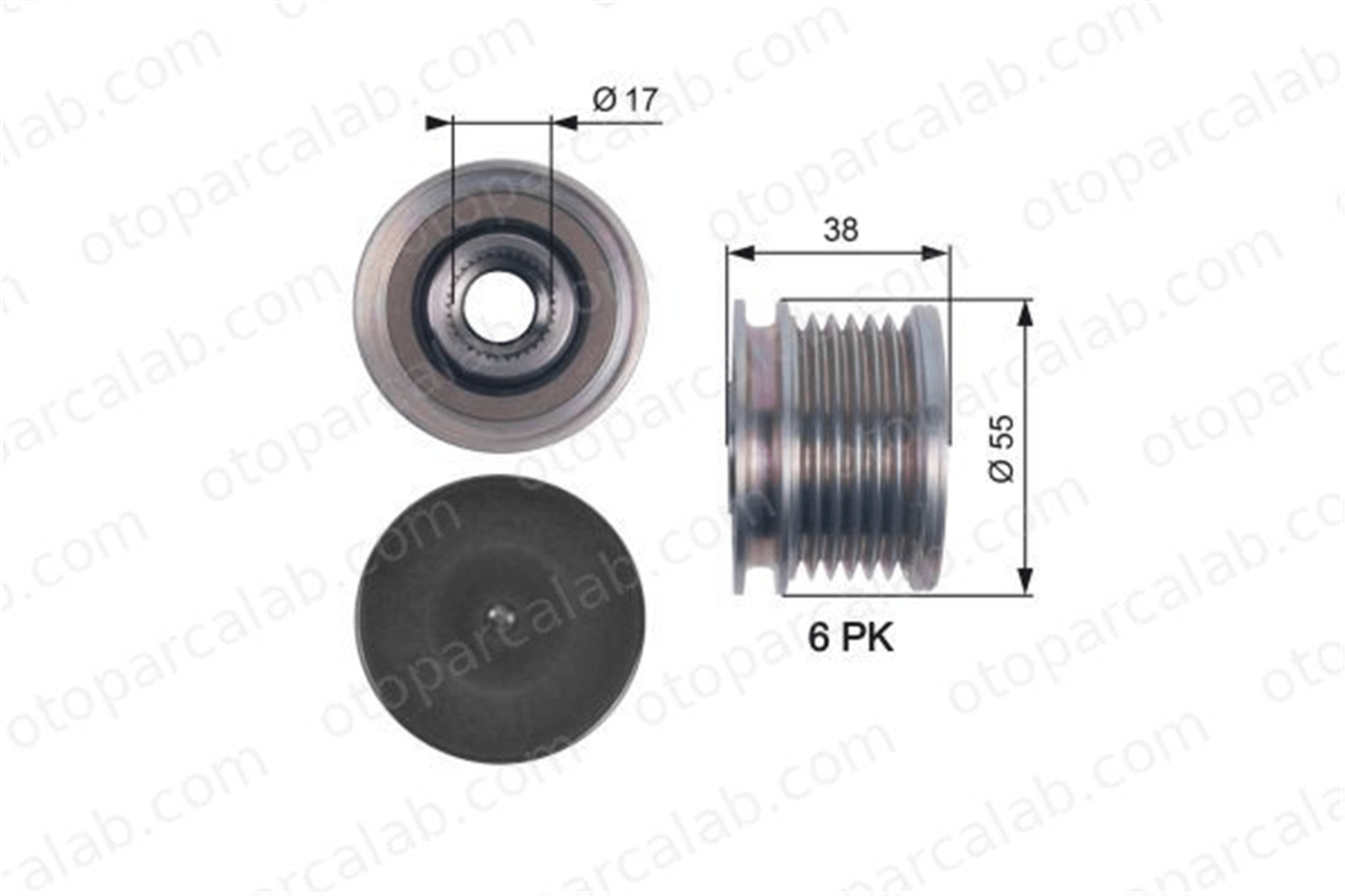GATES OAP7124 Alternatör Kasnağı MINI MINI MINI COUNTRYMAN 12317575518