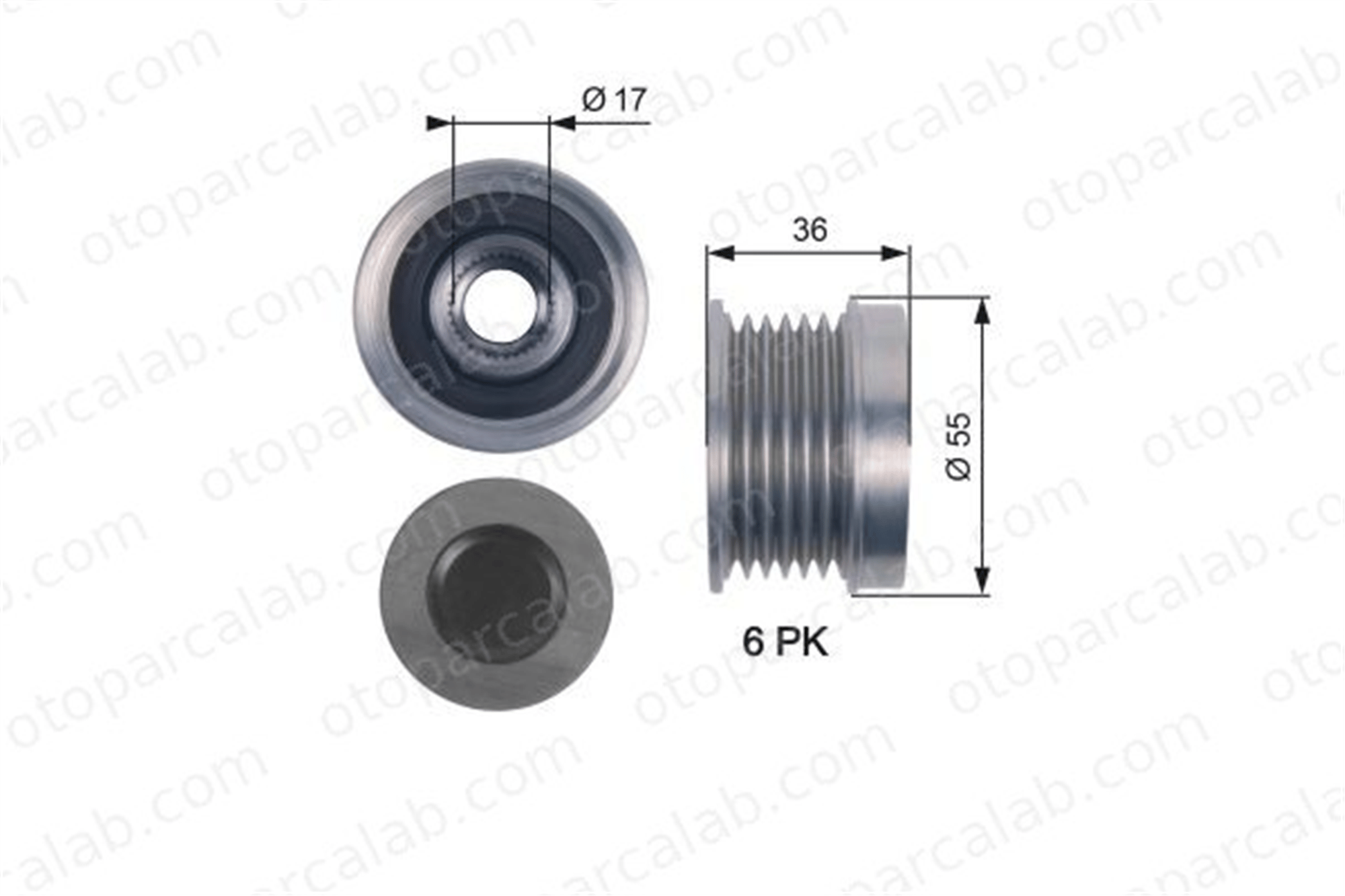 GATES OAP7138 Alternatör Kasnağı SSANGYONG REXTON / REXTON II KYRON 6621553315 6041500660