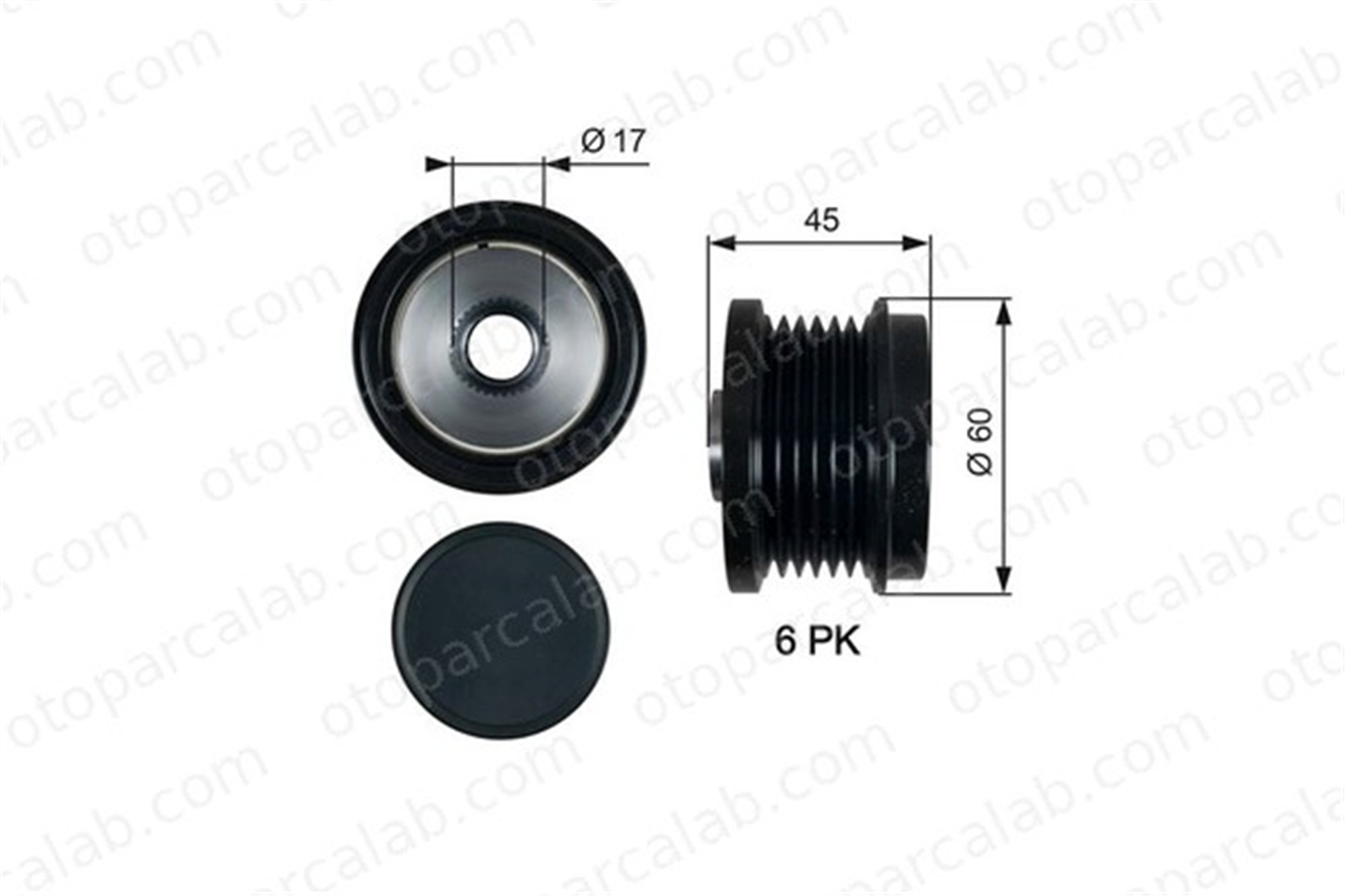 GATES OAP7155 Alternatör Kasnağı FORD KUGA II FOCUS III AV6N10300GE 31285815