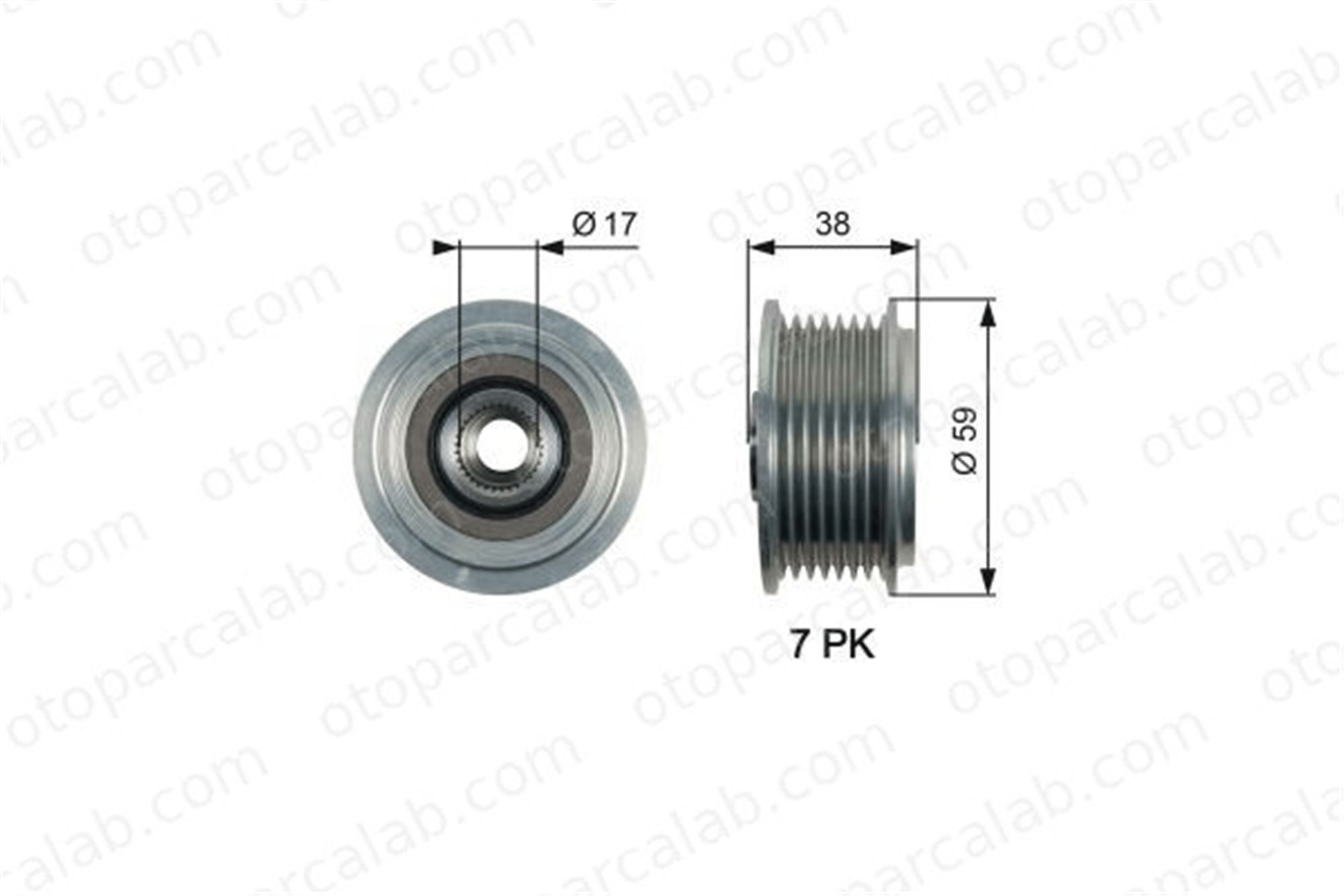 GATES OAP7169 Alternatör Kasnağı HYUNDAI H-1 Cargo H-1 Travel 12317790877 373224A310
