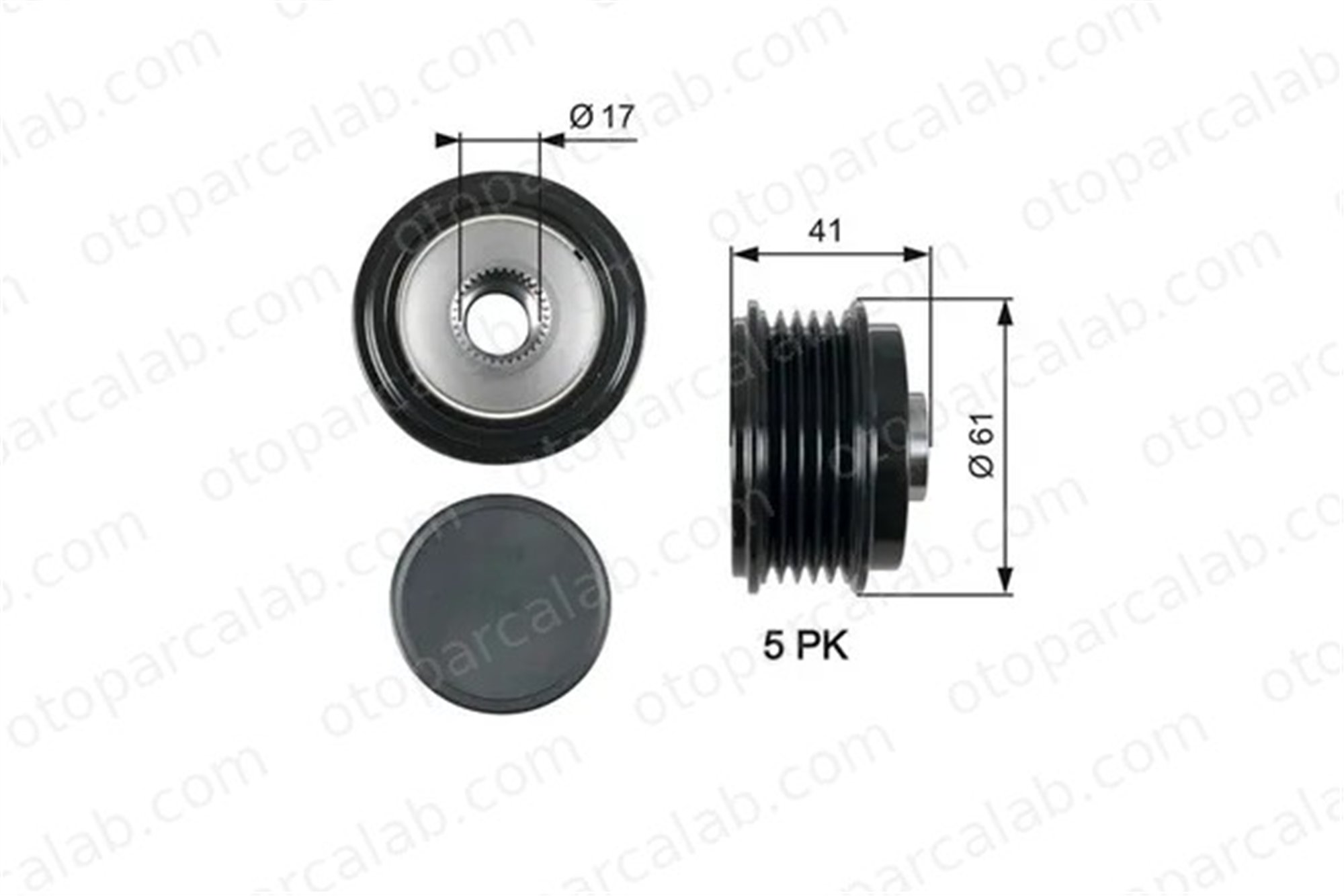 GATES OAP7173 Alternatör Kasnağı HYUNDAI i30 i30 Station wagon 252902A000