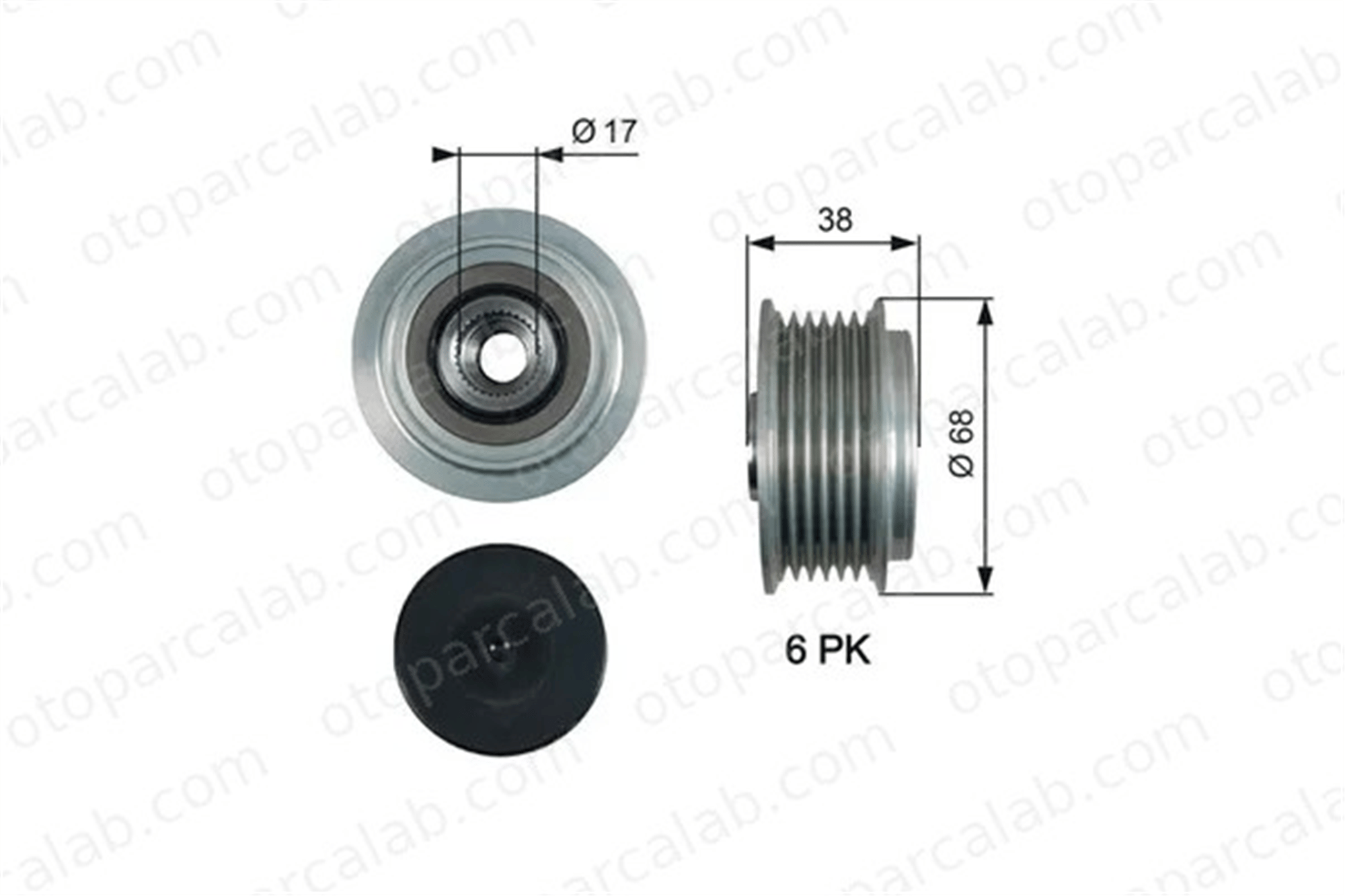 GATES OAP7185 Alternatör Kasnağı HYUNDAI SONATA V TOYOTA COROLLA Sedan 2741533050 3732125301