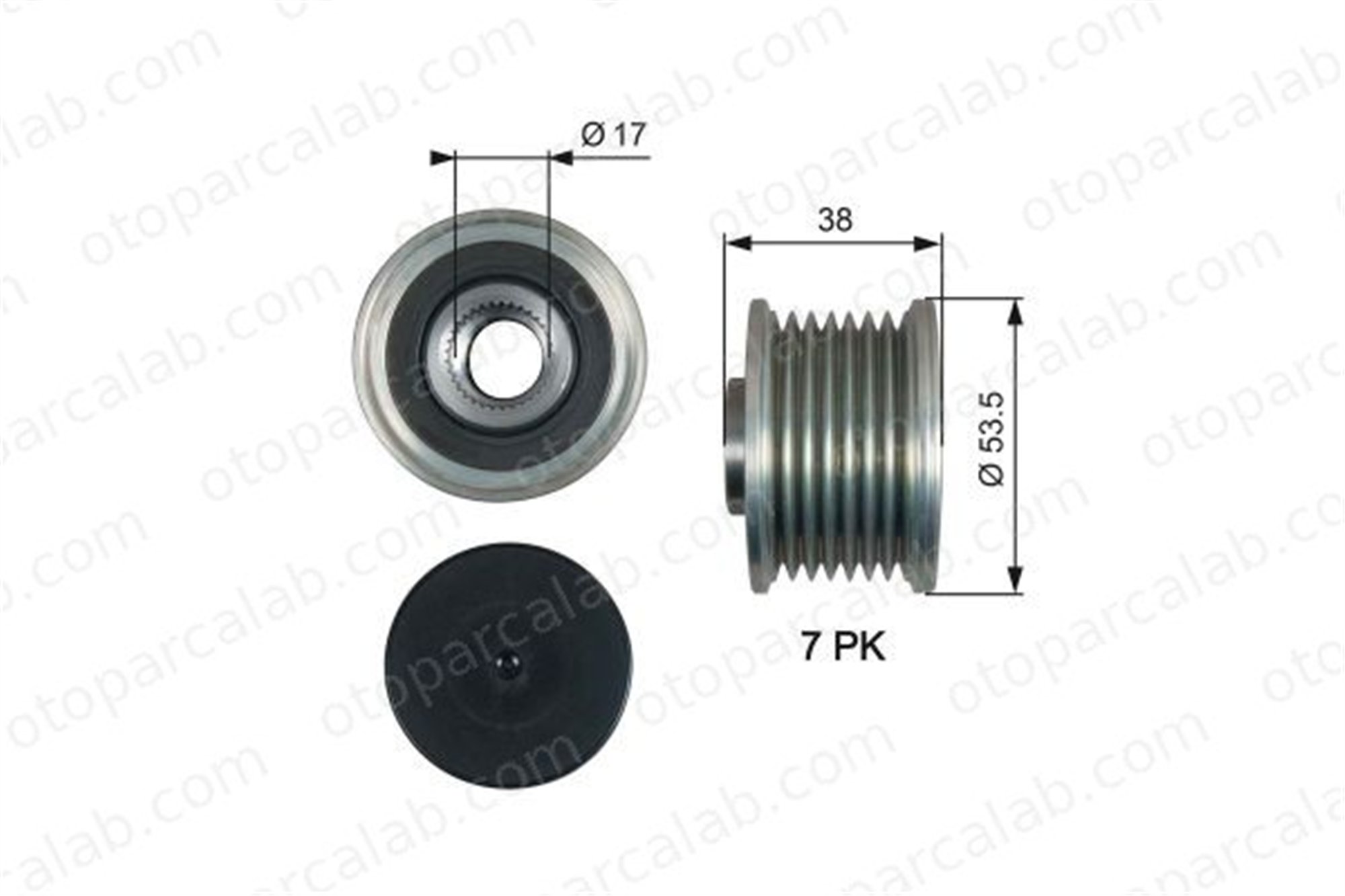 GATES OAP7190 Alternatör Kasnağı MERCEDES-BENZ MARCO POLO Camper OPEL MOVANO B Panelvan/Van 23151JG71B 6000616550