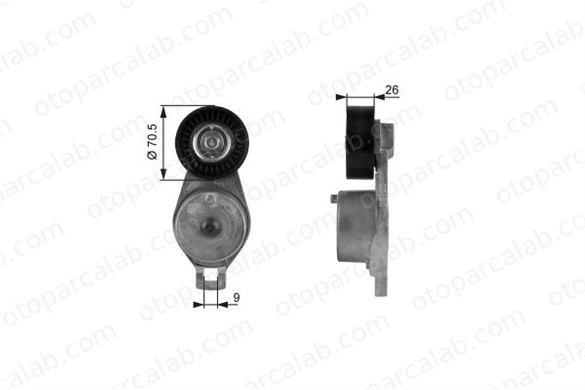 GATES T38185 Vantilatör Kayış Gergi Rulmanı CHRYSLER VOYAGER IV DODGE CARAVAN K04861277AB 4861277AB