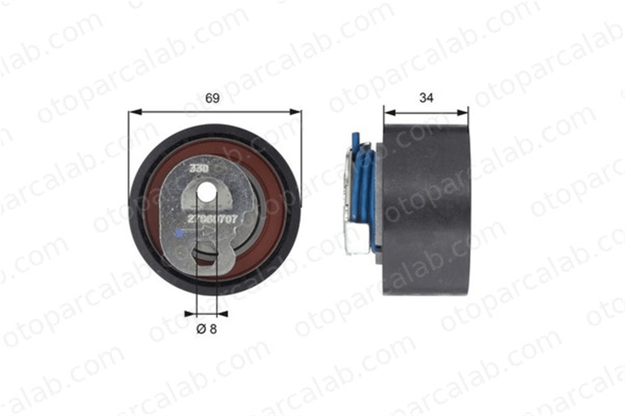GATES T43163 Triger Gergi Rulmanı IVECO DAILY IV Panelvan/Van DAILY IV Platform şasi 504010846 504183759