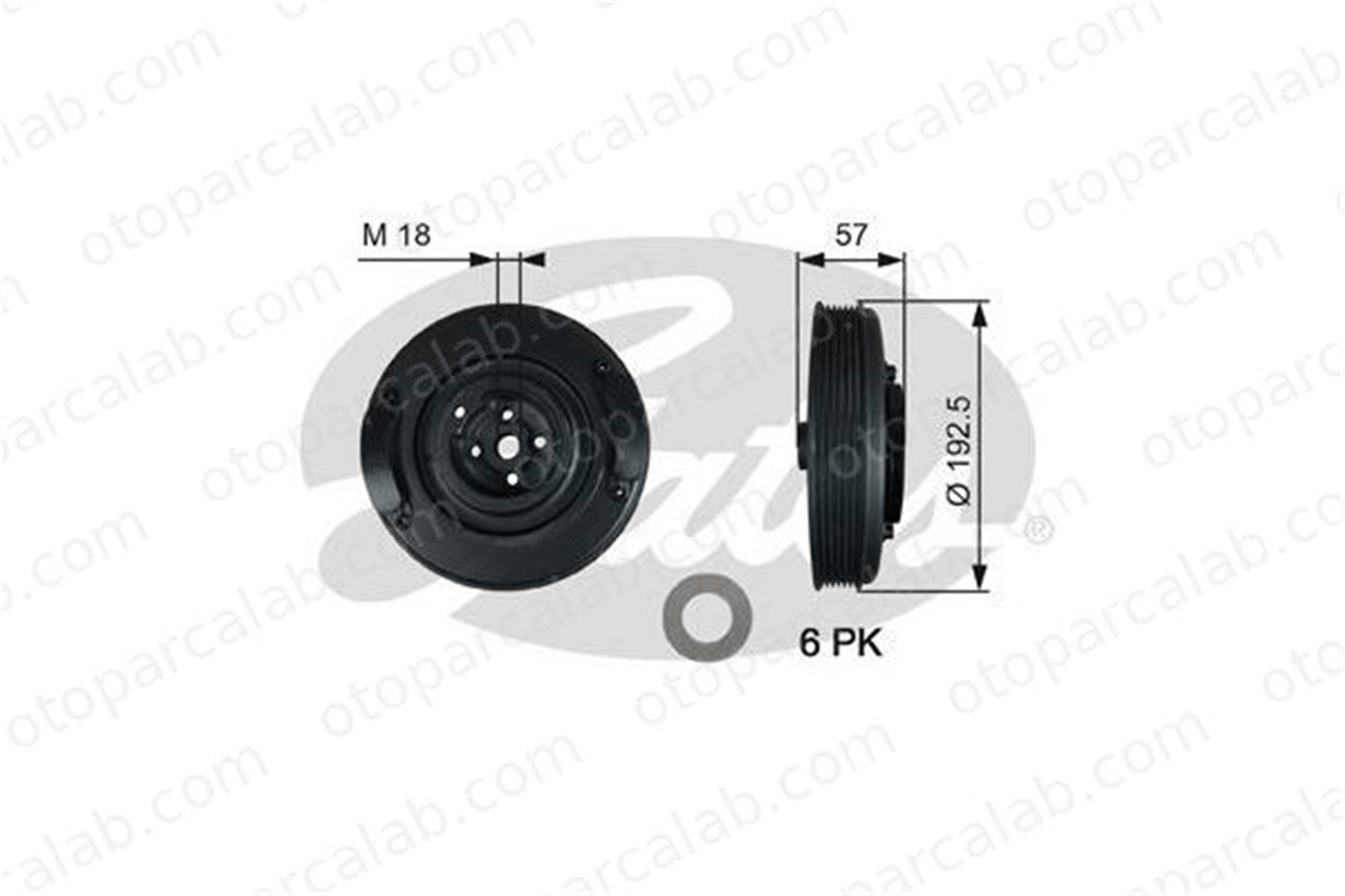 GATES TVD1033 Krank Kasnak VW TRANSPORTER T4 Minibüs/Otobüs TRANSPORTER T4 Panelvan/Van 74105251AC 074 105 251 AC