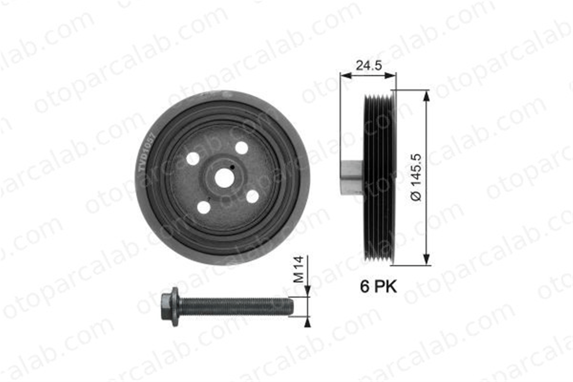 GATES TVD1057A Krank Kasnak FORD FOCUS I FOCUS I Kombi van 4M5Q6B319EA 1711500