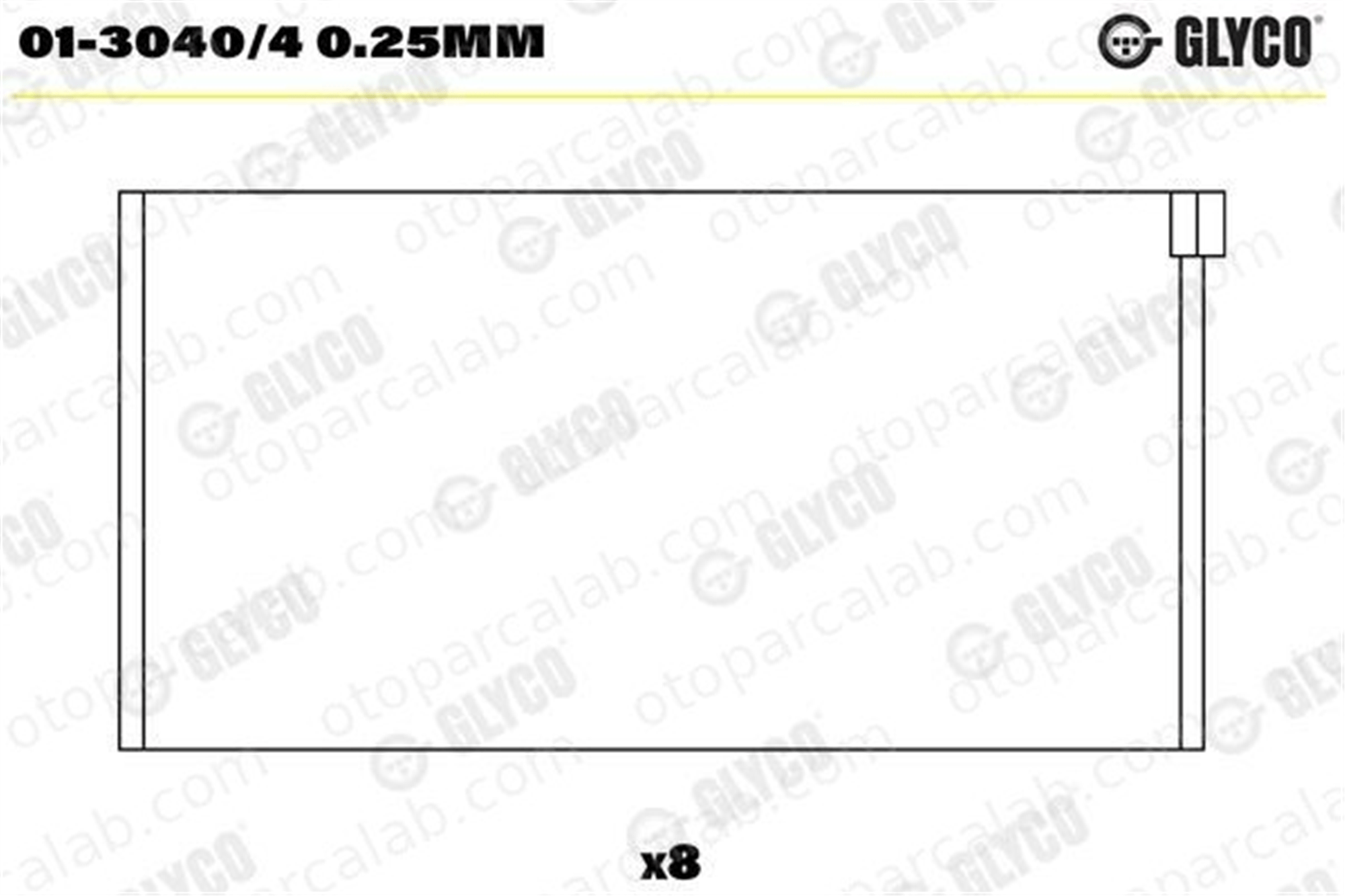 GLYCO 01-3040/4 0.25mm Kol Yatak (0.25) MERCEDES-BENZ 123 Sedan T1 Platform şasi 130404025mm 6150300160