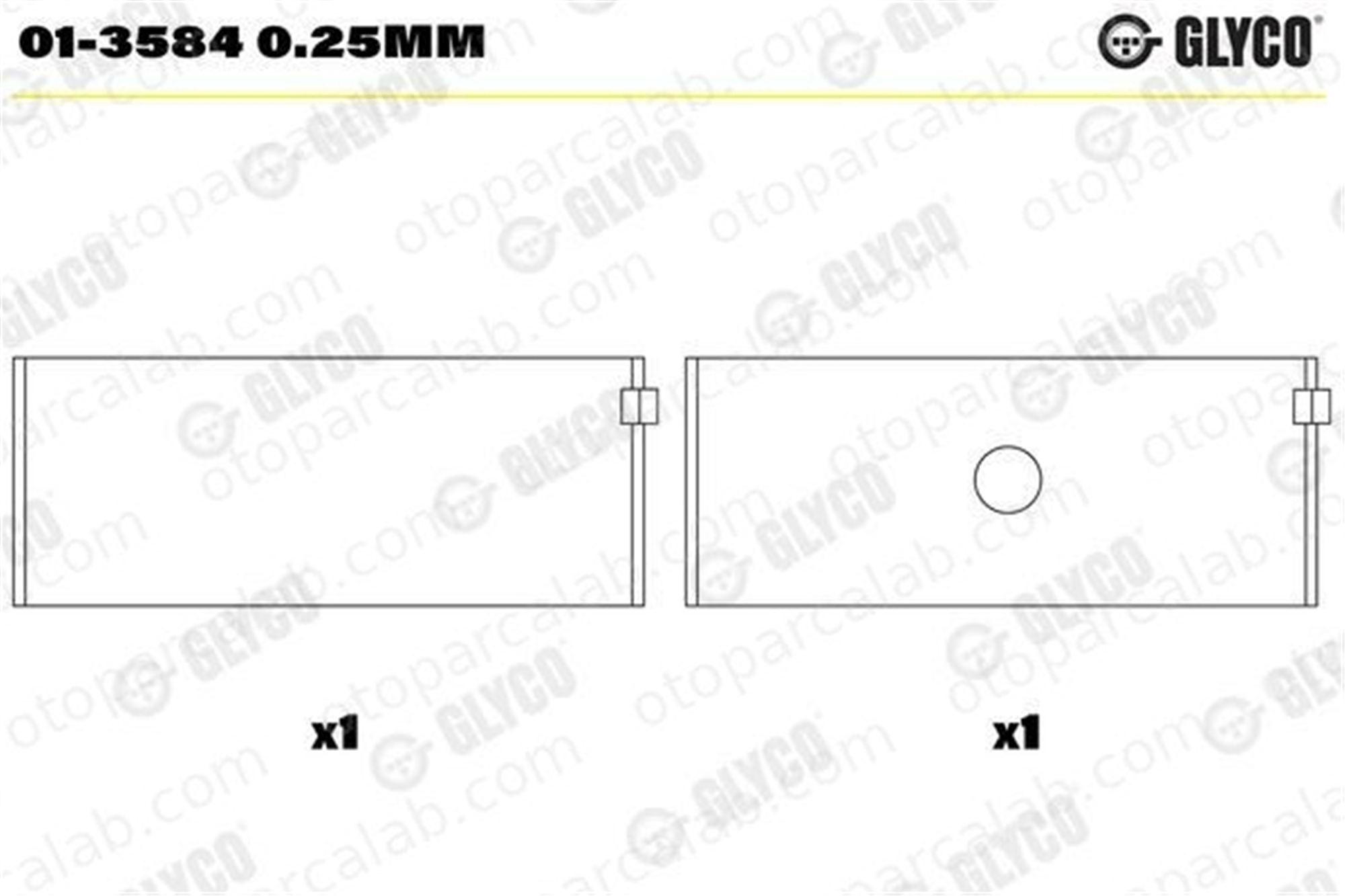GLYCO 01-3584 0.25mm Kol Yatak (0.25) MERCEDES-BENZ 124 Sedan T1 Minibüs/Otobüs 13584025mm 6010300160