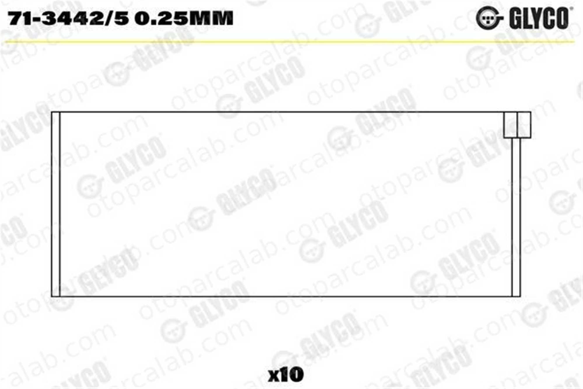 GLYCO 71-3442/5 0.25mm Kol Yatak (0.25) AUDI 100 C3 Avant 100 C3 Sedan 7134425025mm 33105707