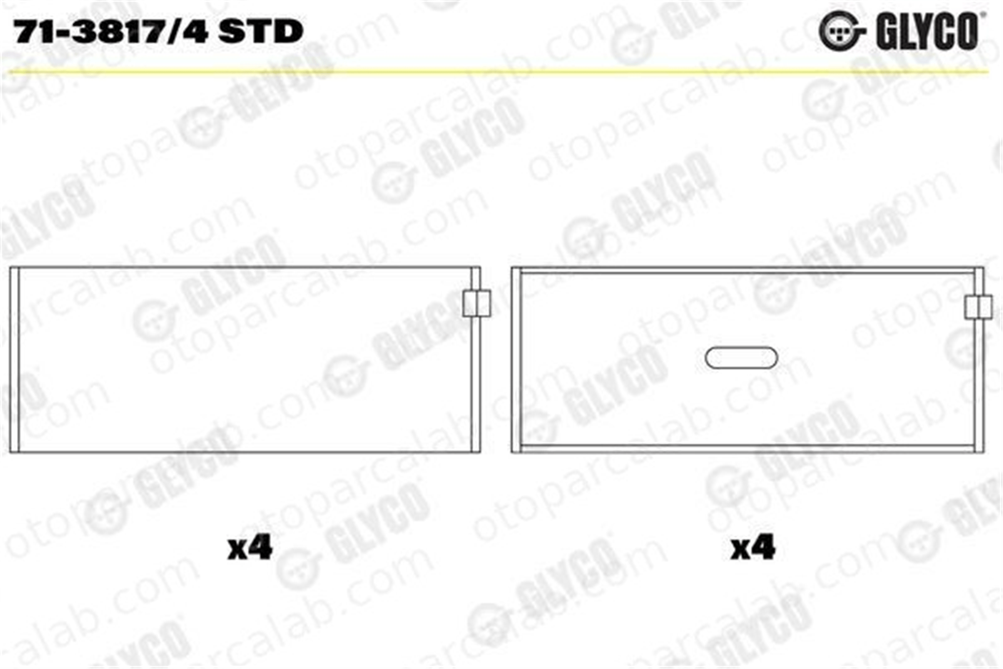 GLYCO 71-3817/4 STD Kol Yatak (STD) MERCEDES-BENZ 190 124 Sedan 7138174STD 1020380111