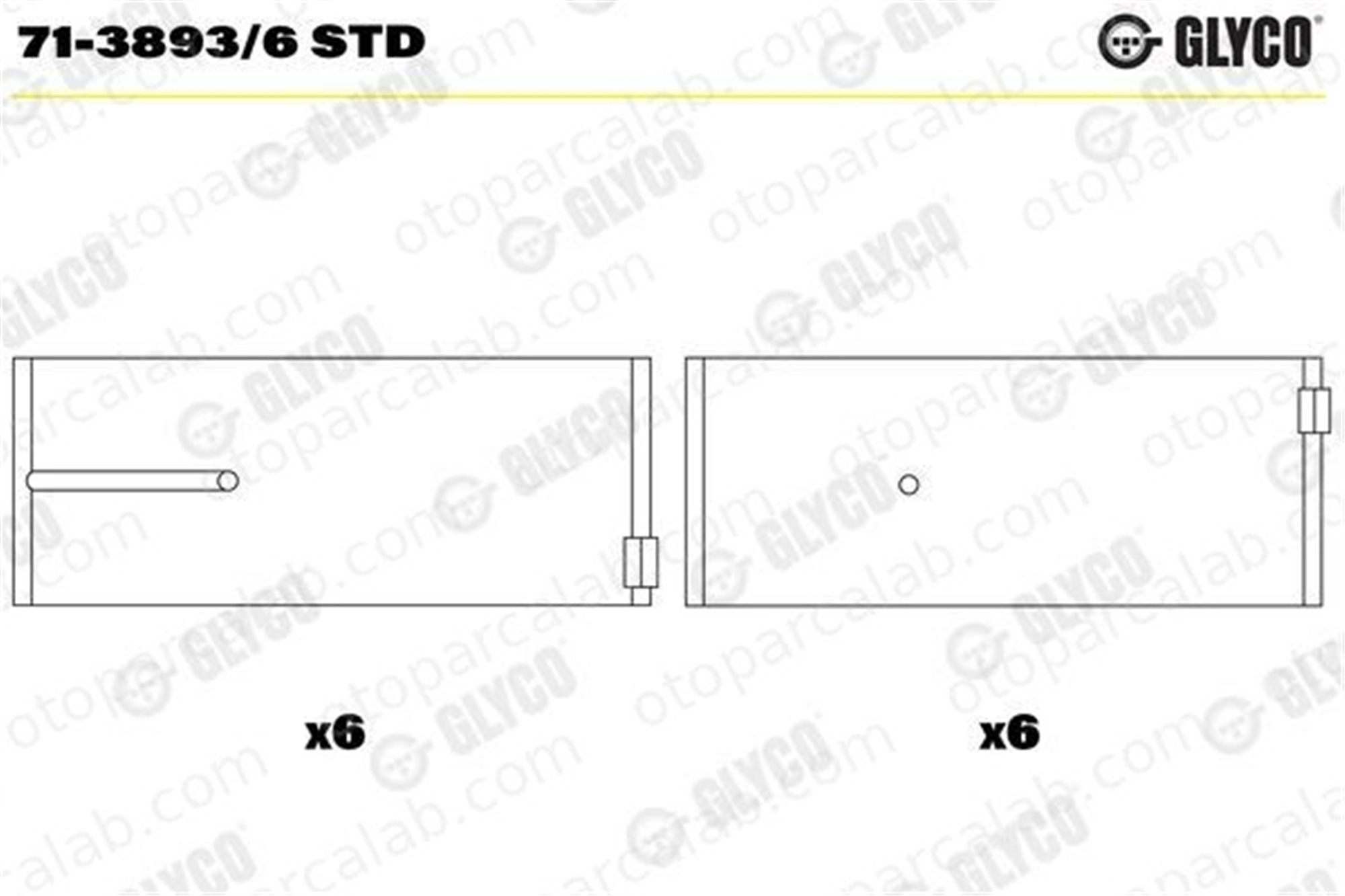 GLYCO 71-3893/6 STD Kol Yatak (STD) MERCEDES-BENZ AXOR 2 SETRA Series 400 141544STD 4070381210