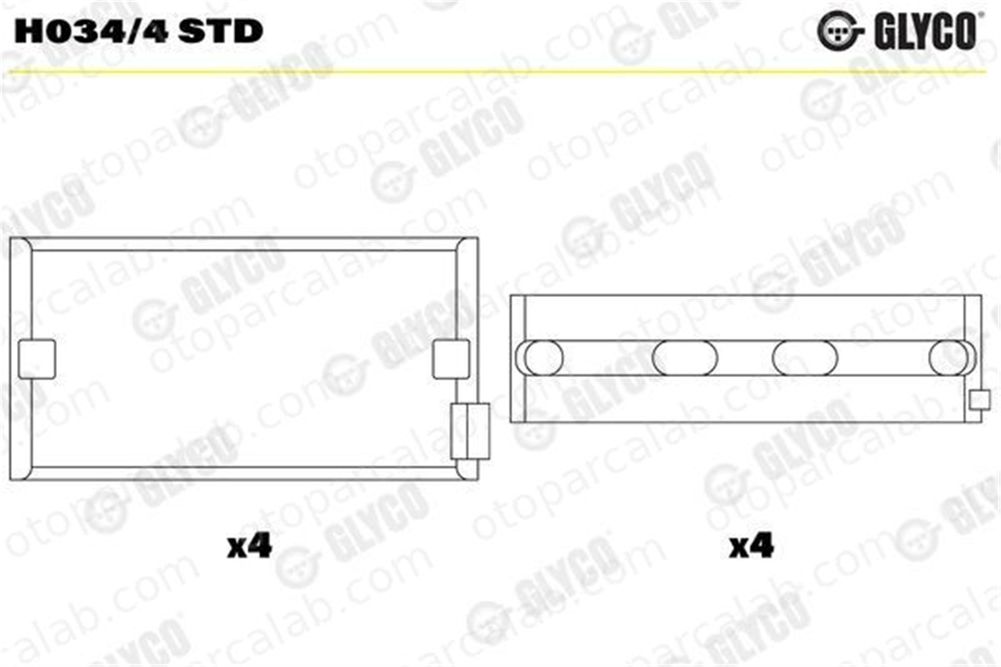 GLYCO H034/4 STD Ana Yatak (STD) AUDI A6 C5 Avant A6 C5 78198491 78105561A