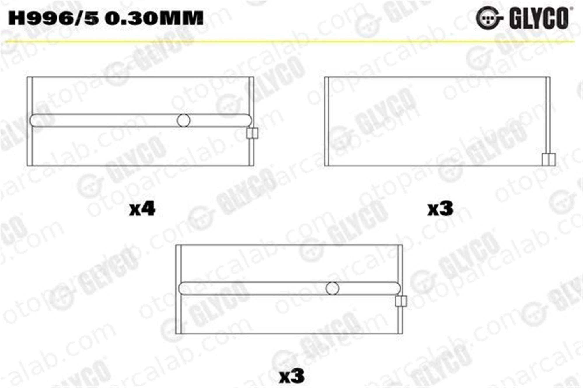 GLYCO H996/5 0.30mm Ana Yatak (0.30) CITROËN AX PEUGEOT 104 H9965030mm 11320